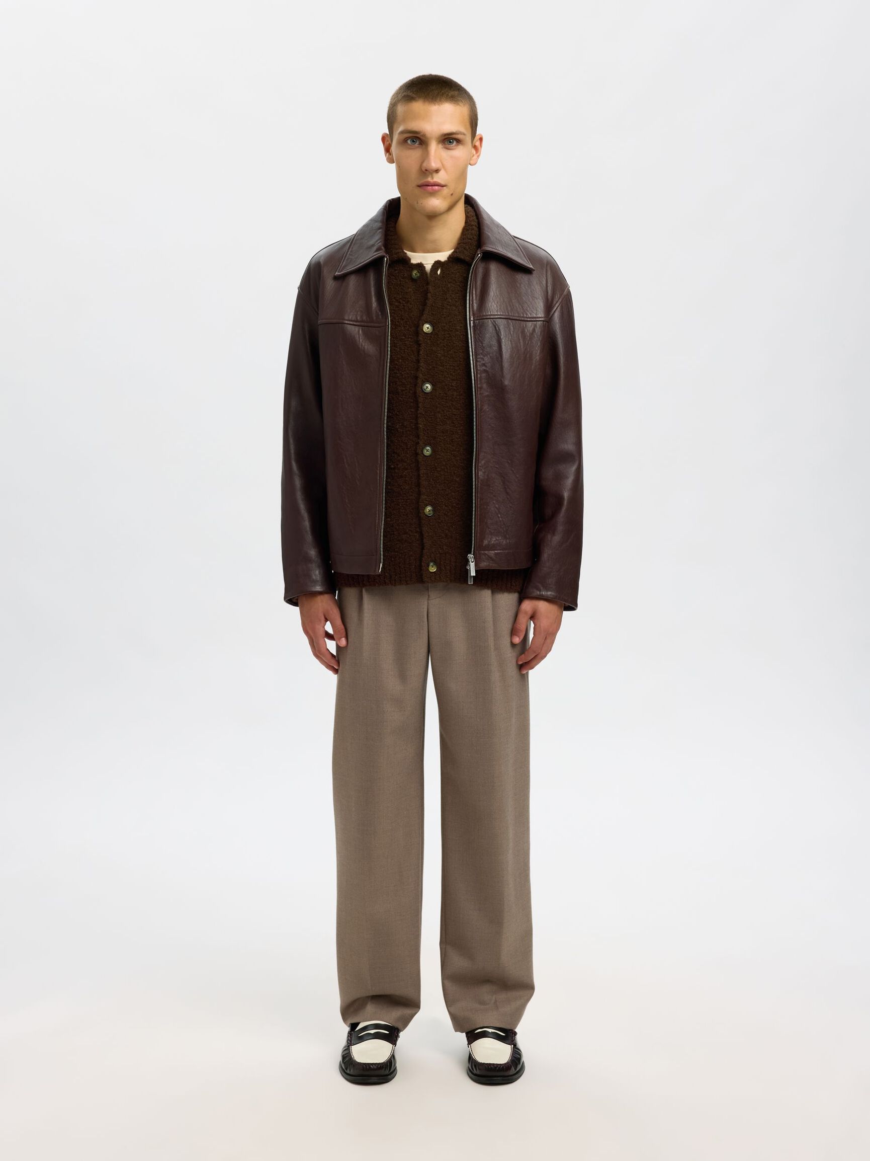 RELAXED CARDIGAN  POLO BOUCLE