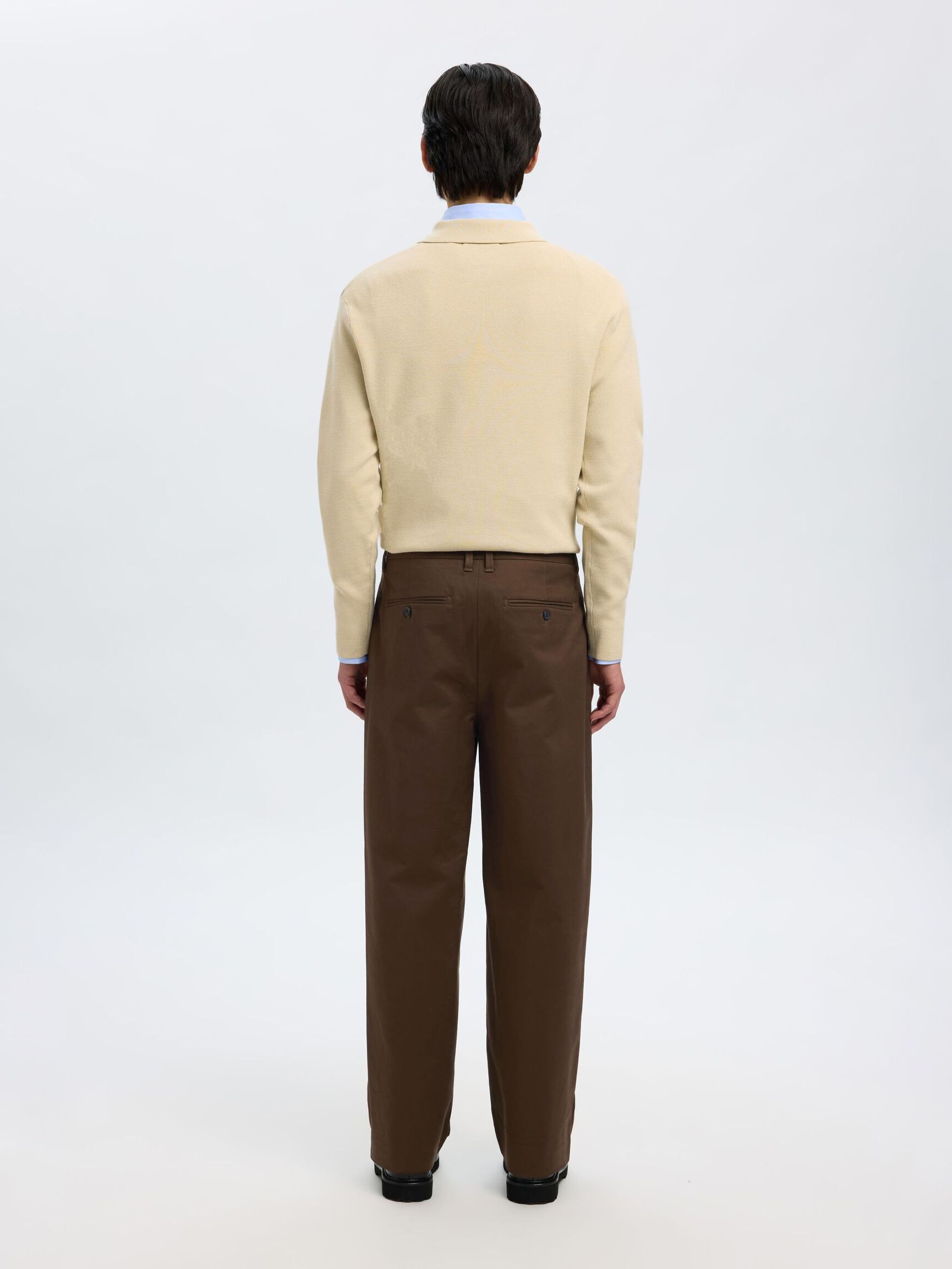 CHINO  MARRONE IN COTONE PESANTE