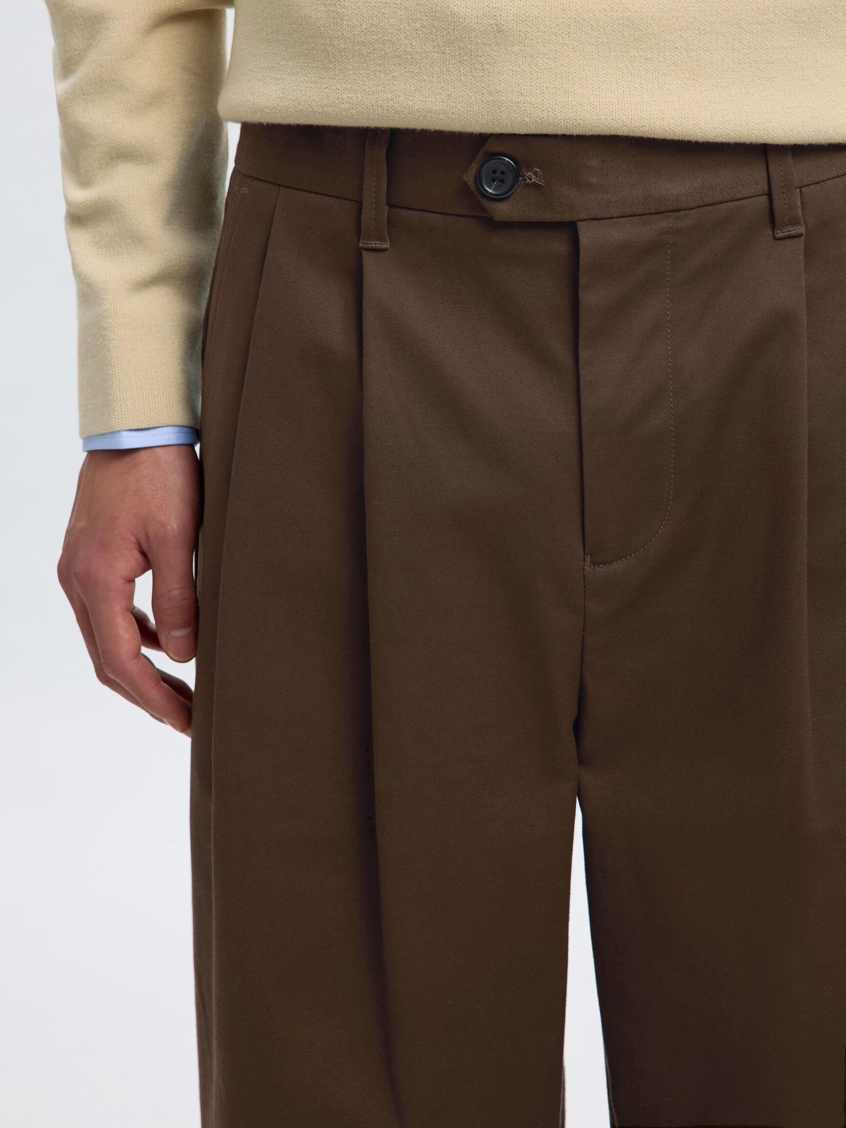 CHINO  MARRONE IN COTONE PESANTE