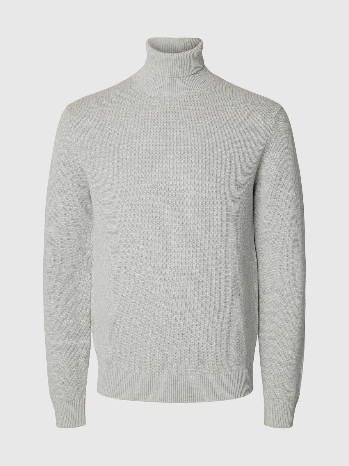 MAGLIONE A COLLO ALTO IN COTONE GRIGIO