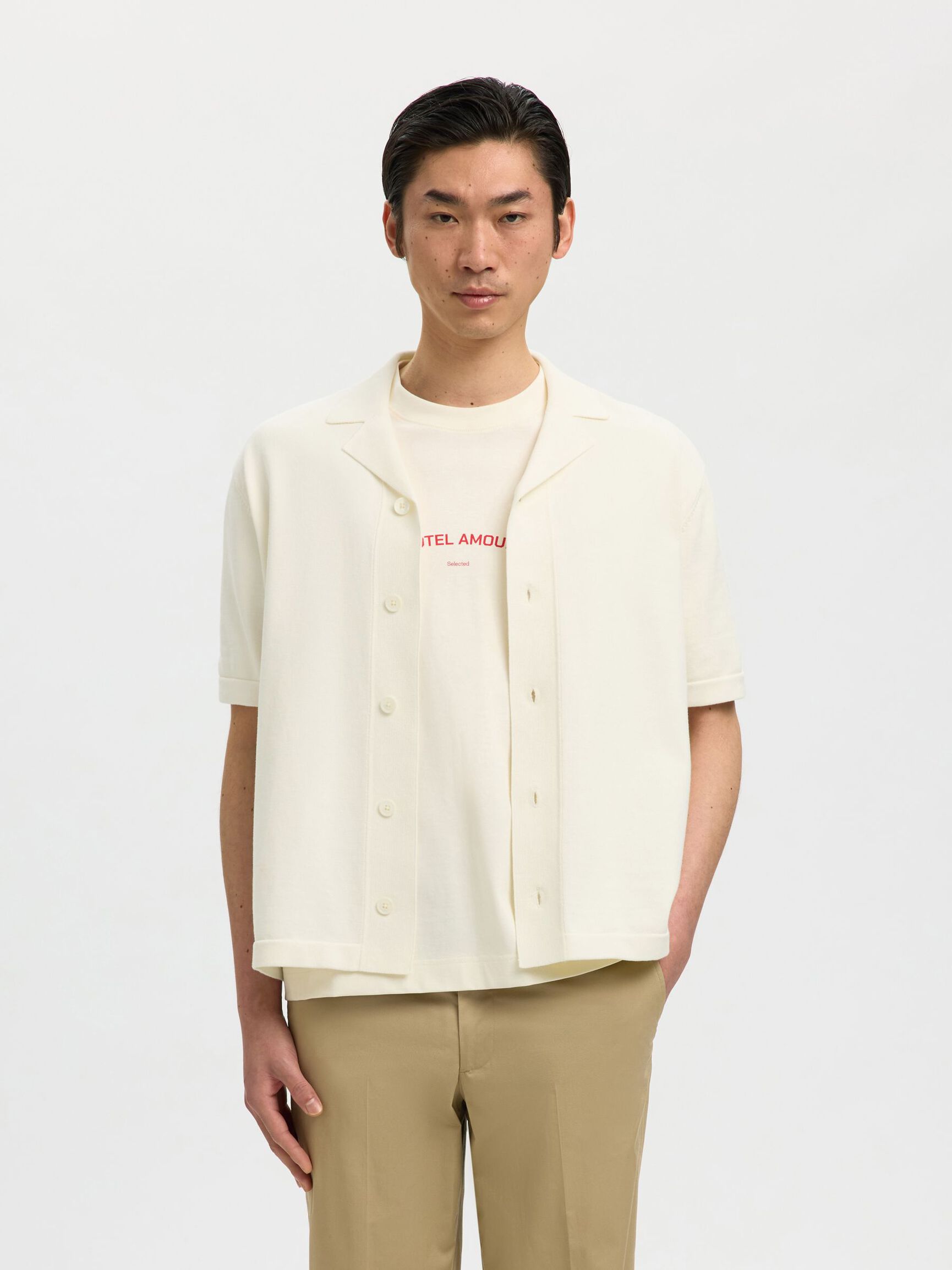 CAMICIA POLO IN MAGLIA BIANCA