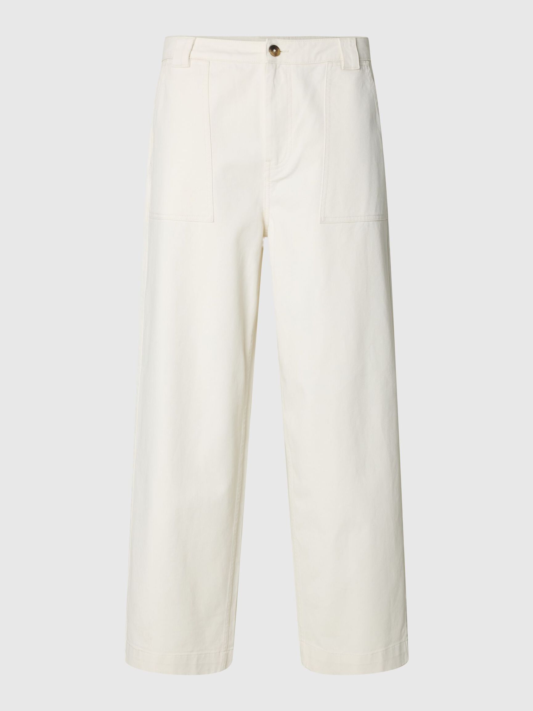 PANTALONI A GAMBA LARGA BIANCHI