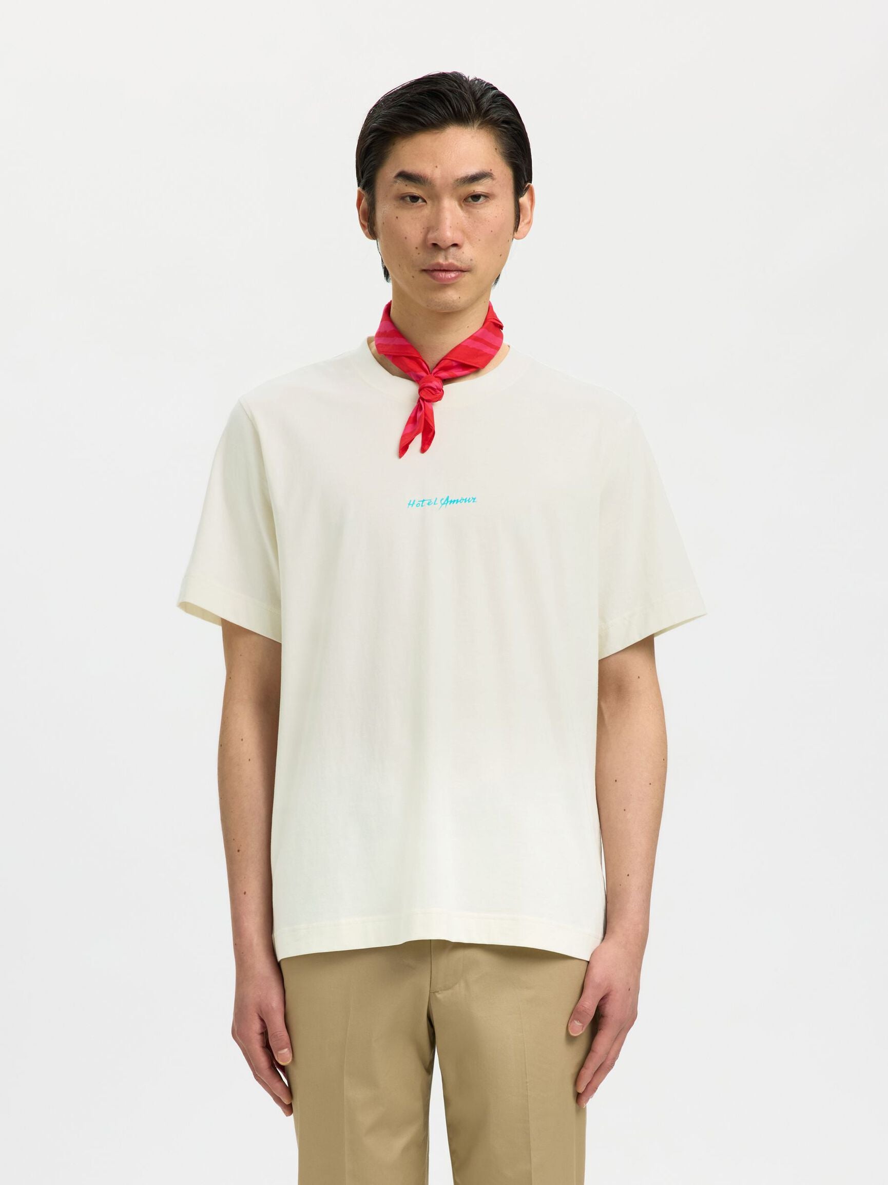 T-SHIRT GIROCOLLO IN COTONE BIANCA