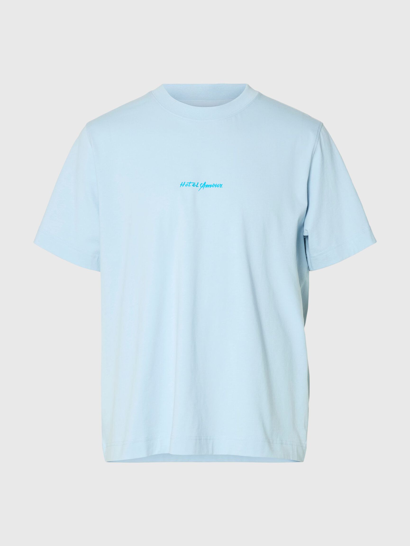 T-SHIRT GIROCOLLO IN COTONE BLU