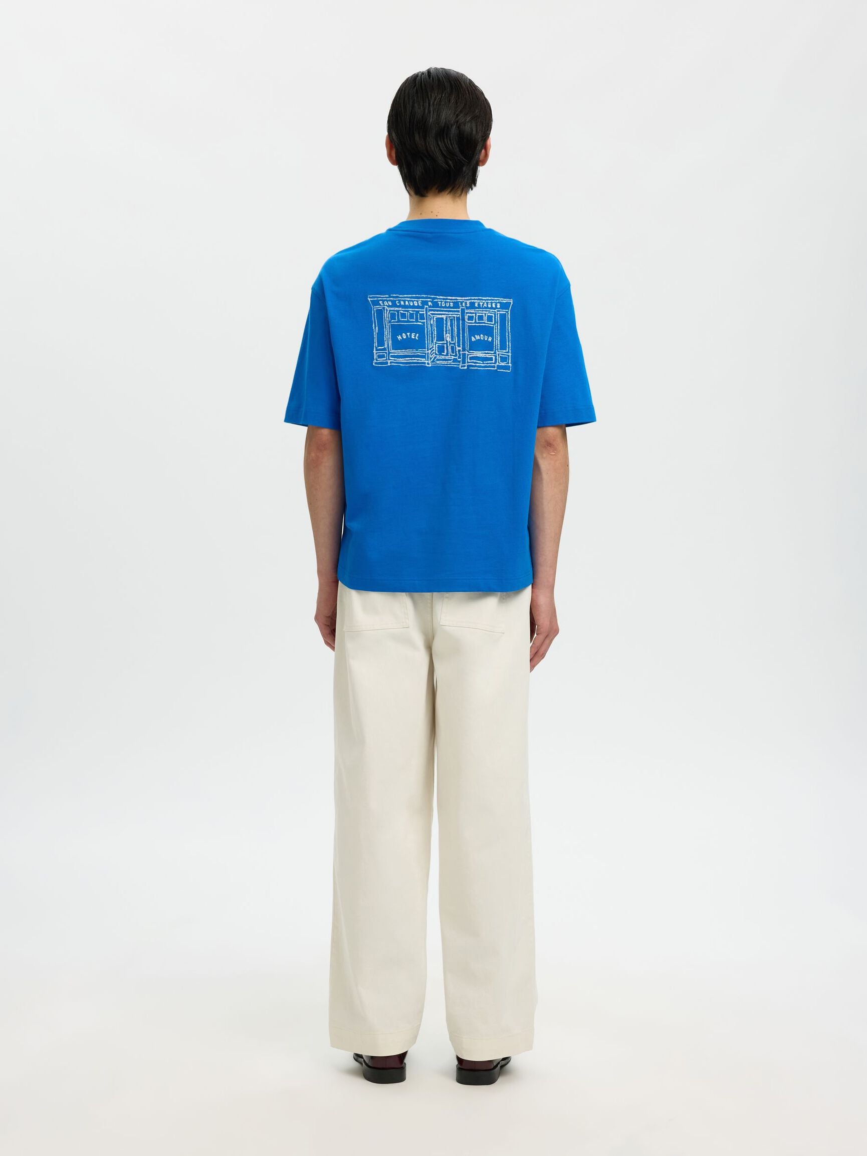 T-SHIRT RILASSATA IN COTONE BLU