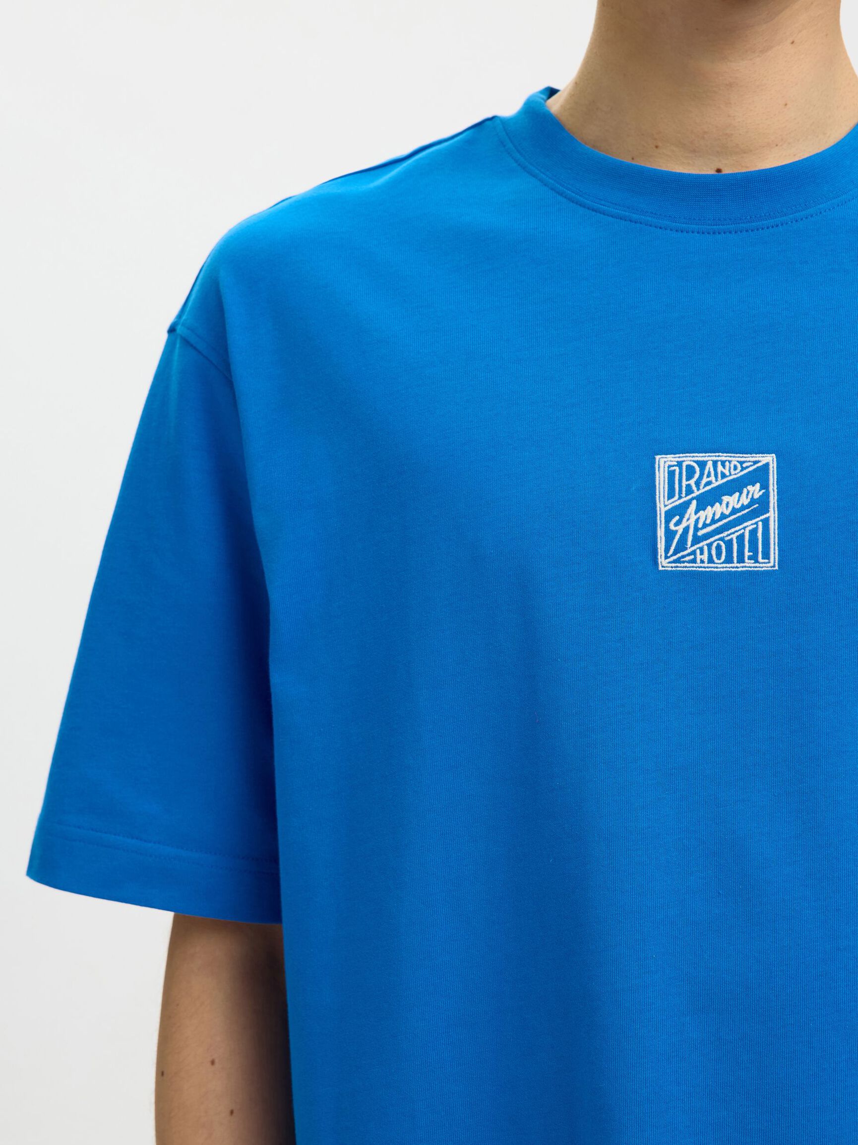 T-SHIRT RILASSATA IN COTONE BLU