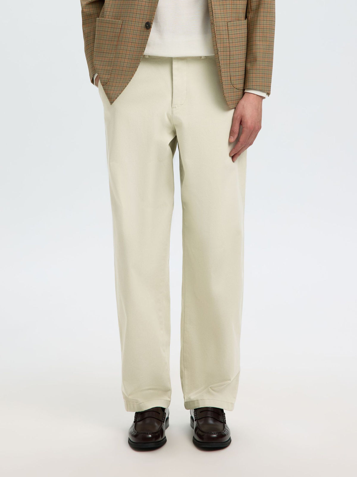PANTALONI LOOSE FIT IN COTONE GRIGIO SILVER BIRCH