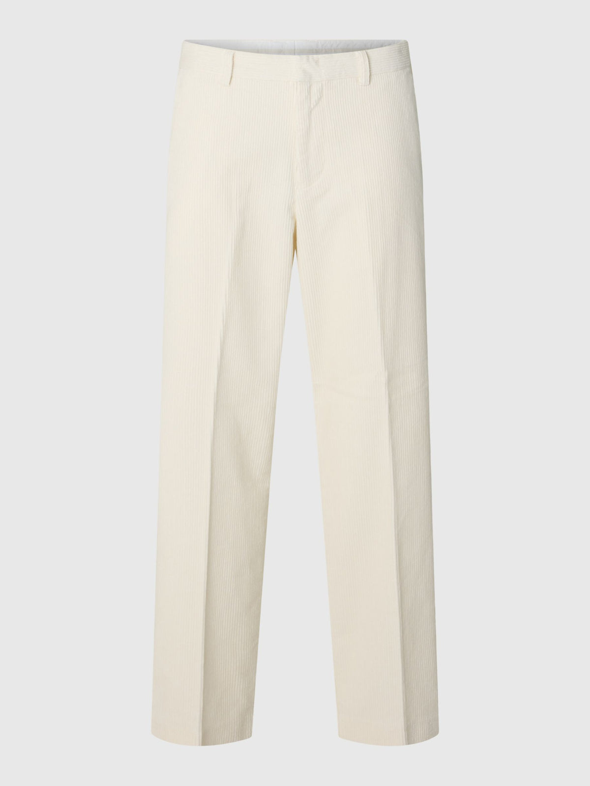 PANTALONI A COSTE LOOSE FIT IN VELLUTO BIANCO