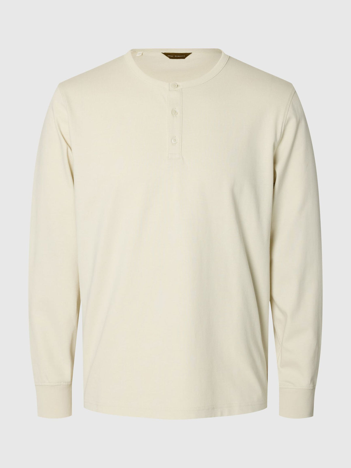 MAGLIA A MANICHE LUNGHE IN COTONE GRIGIO CHIARO