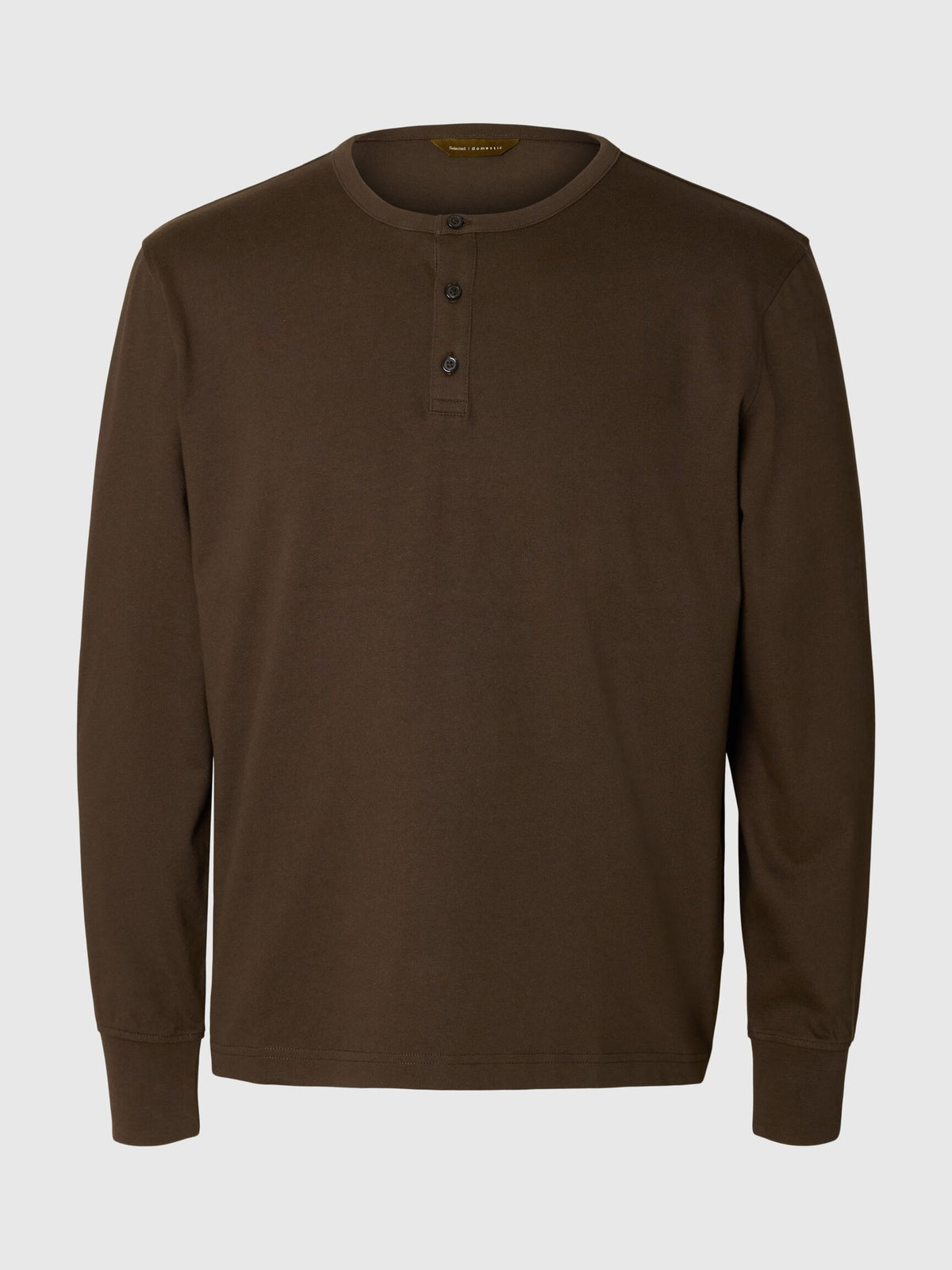 MAGLIA A MANICHE LUNGHE IN COTONE MARRONE