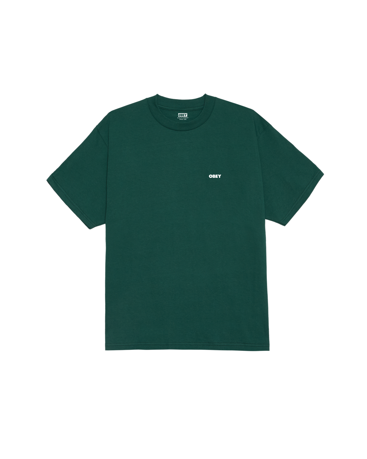 T-SHIRT THE MEDIUM IS THE MESSAGE IN COTONE VERDE FORESTA