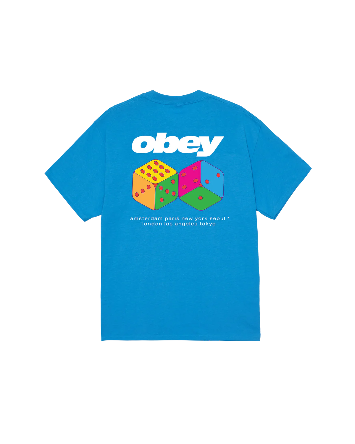 T-SHIRT DADI IN COTONE BLU AZURE