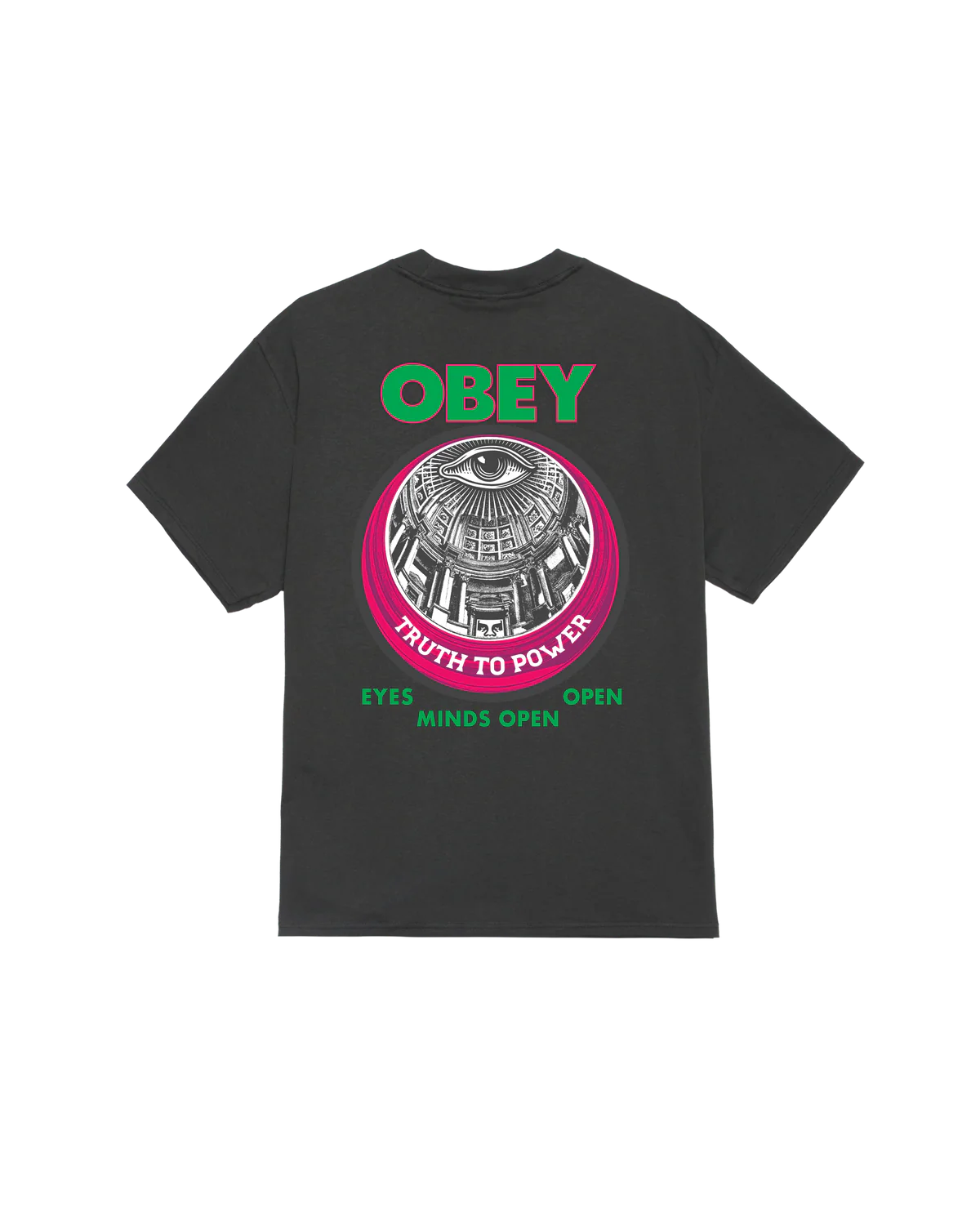 T-SHIRT TRUTH TO POWER IN COTONE NERO VINTAGE
