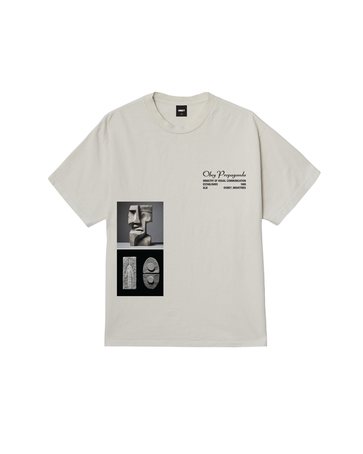 T-SHIRT CON GRAFICA IN COTONE GRIGIO ASH
