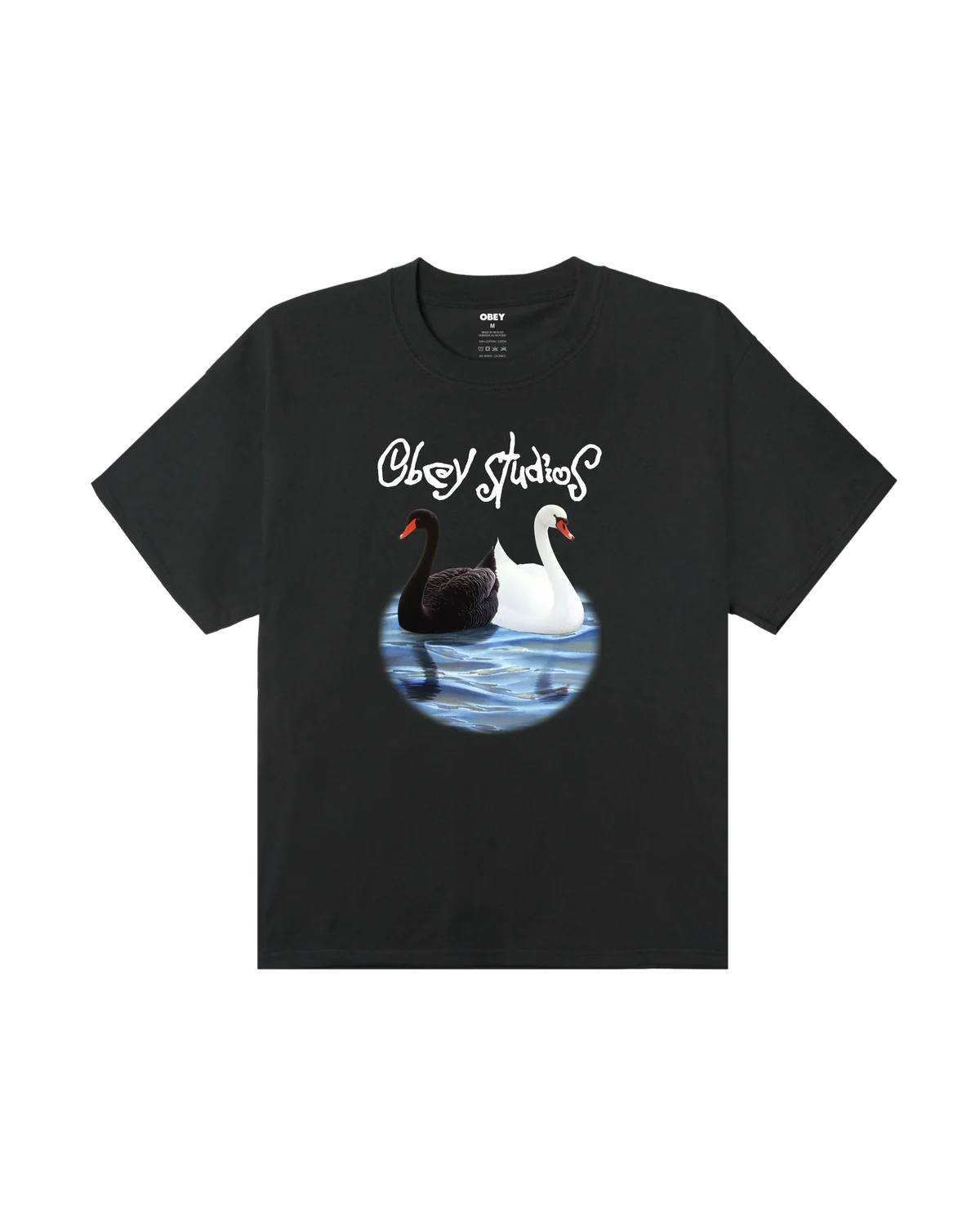 T-SHIRT STUDIOS SWAN IN COTONE NERO VINTAGE
