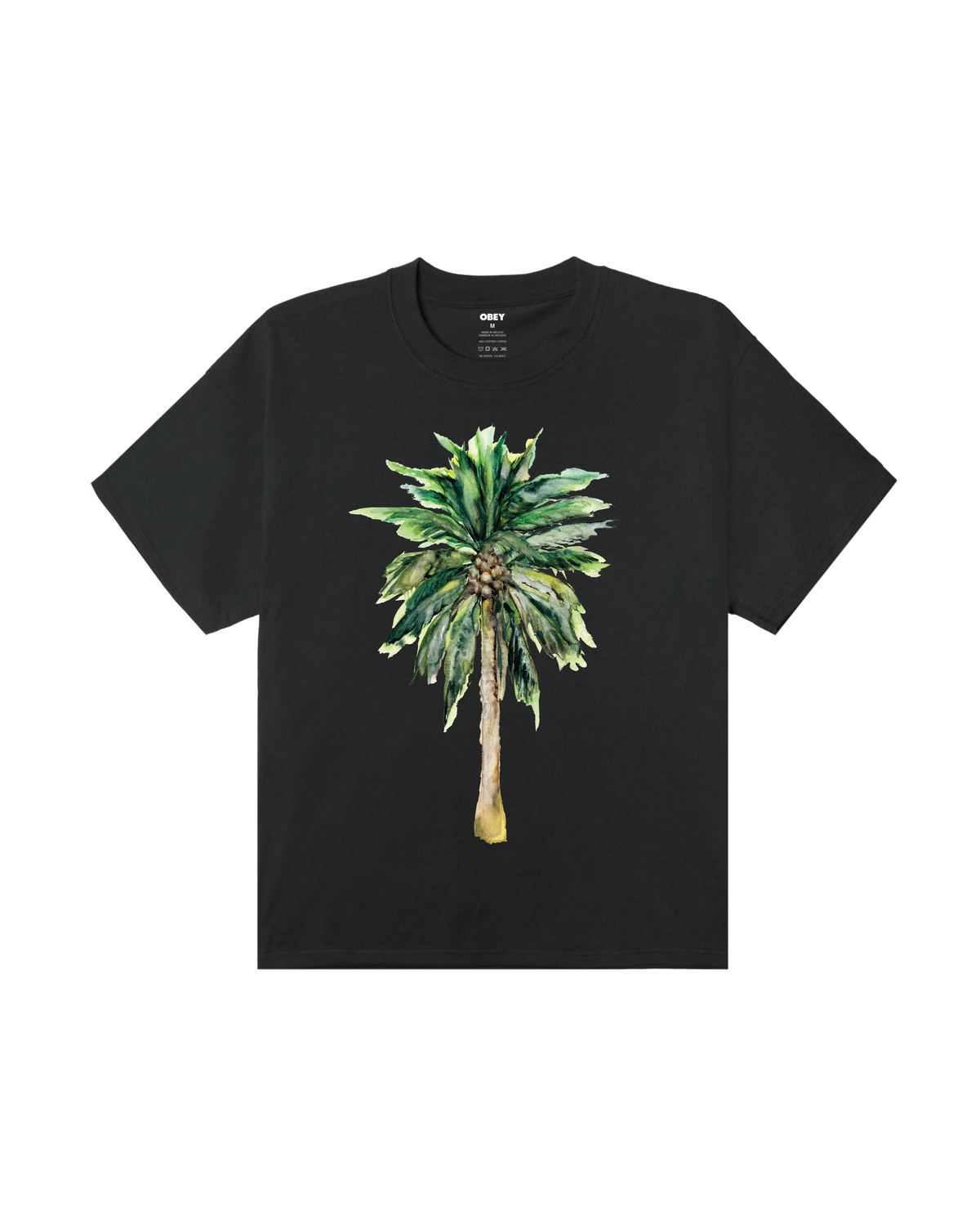 T-SHIRT PALM RELAXED FIT IN COTONE NERO VINTAGE