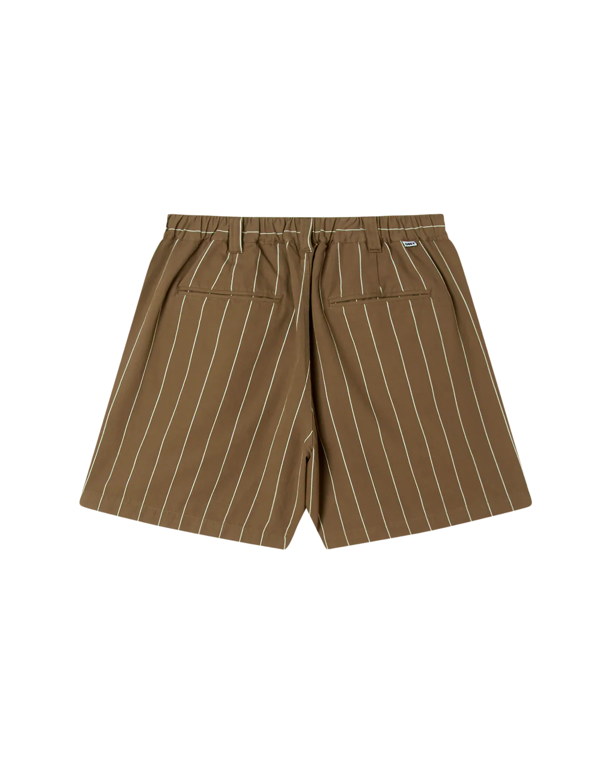 SHORT A STRISCE IN COTONE MARRONE