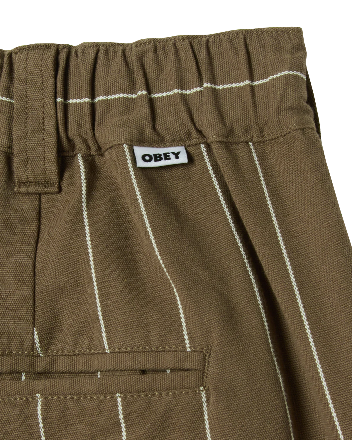 SHORT A STRISCE IN COTONE MARRONE