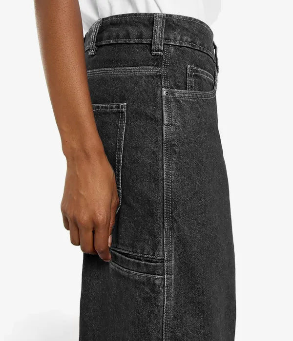 958 BAGGY TAPERED WORK JEANS BLACK WASH FADED