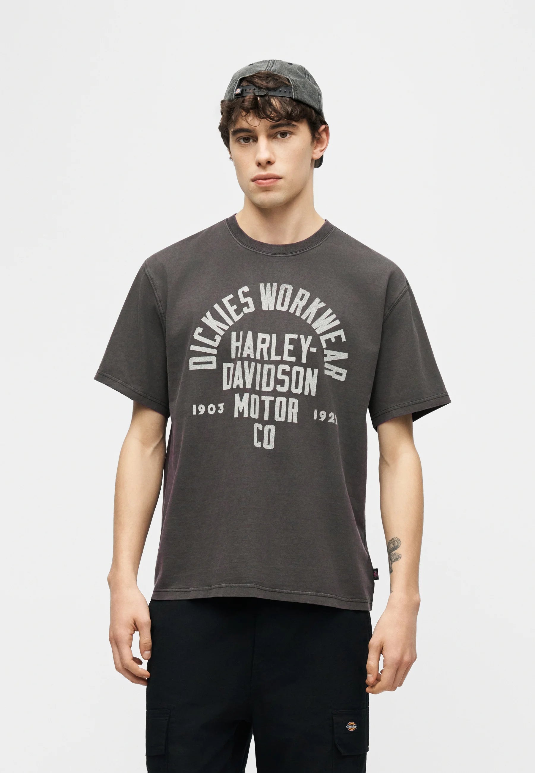 T-SHIRT DICKIES X HARLEY DAVIDSON IN COTONE NERO
