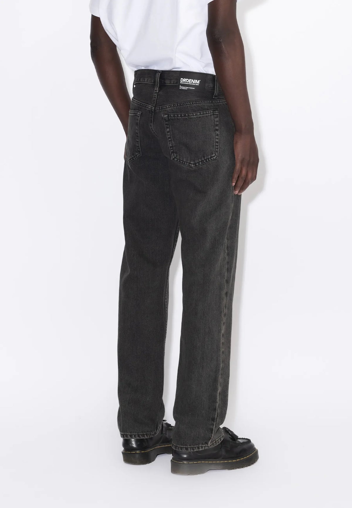 JEANS REGULAR FIT IN COTONE NERO AGED