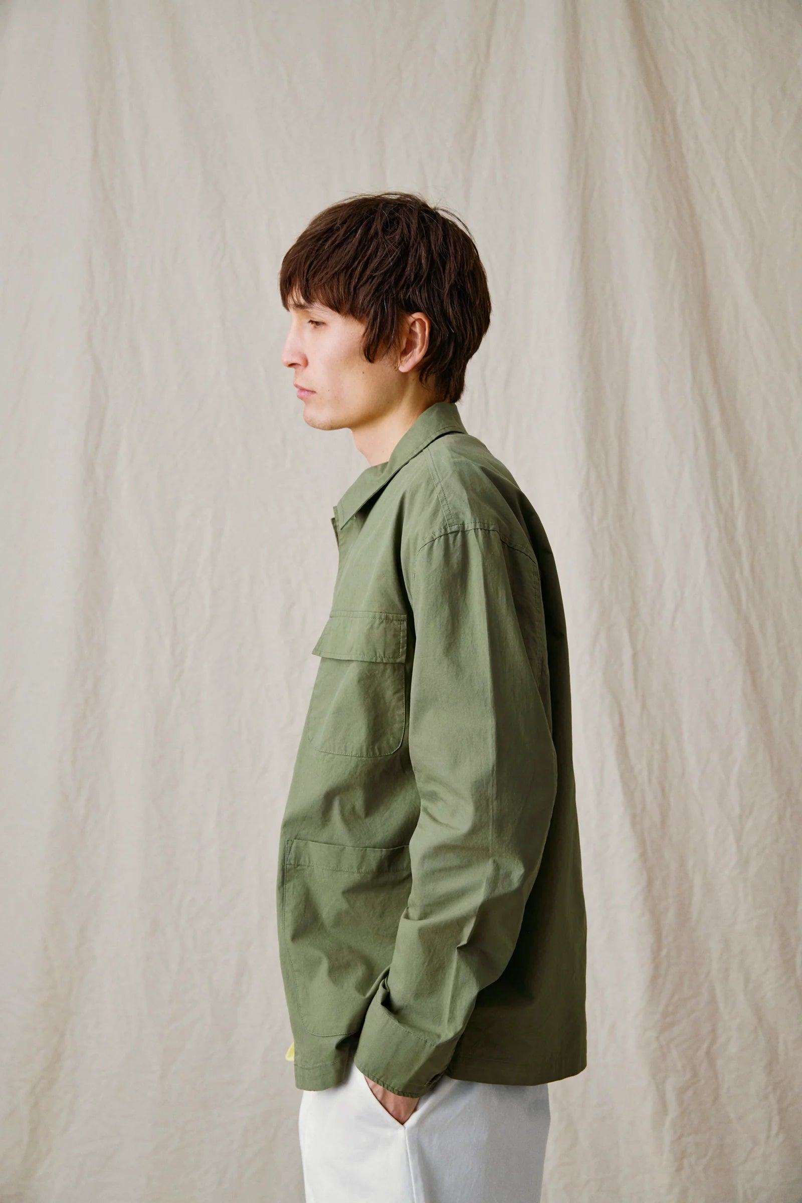 OVERSHIRT IN COTONE VERDE LODEN