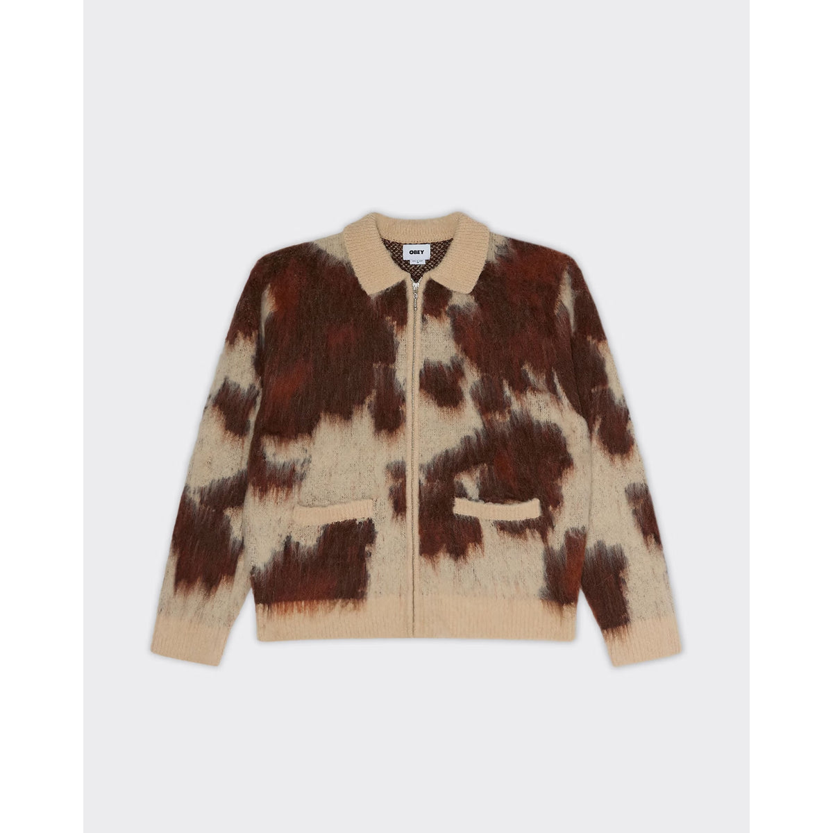 MAGLIONE CON ZIP COW PATTERN