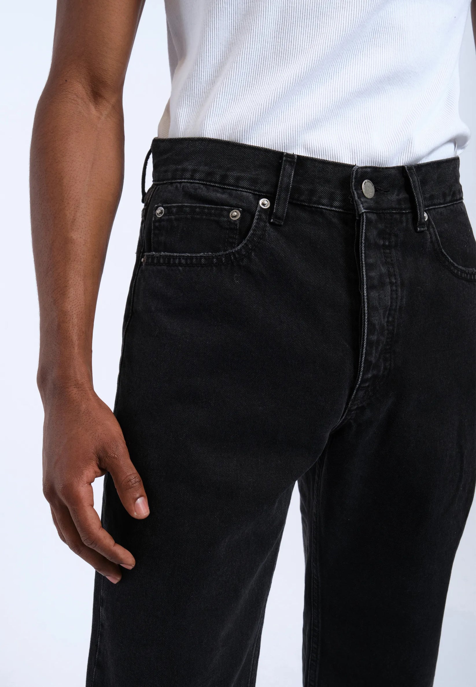 DENIM REGULAR FIT NERO SLAVATO