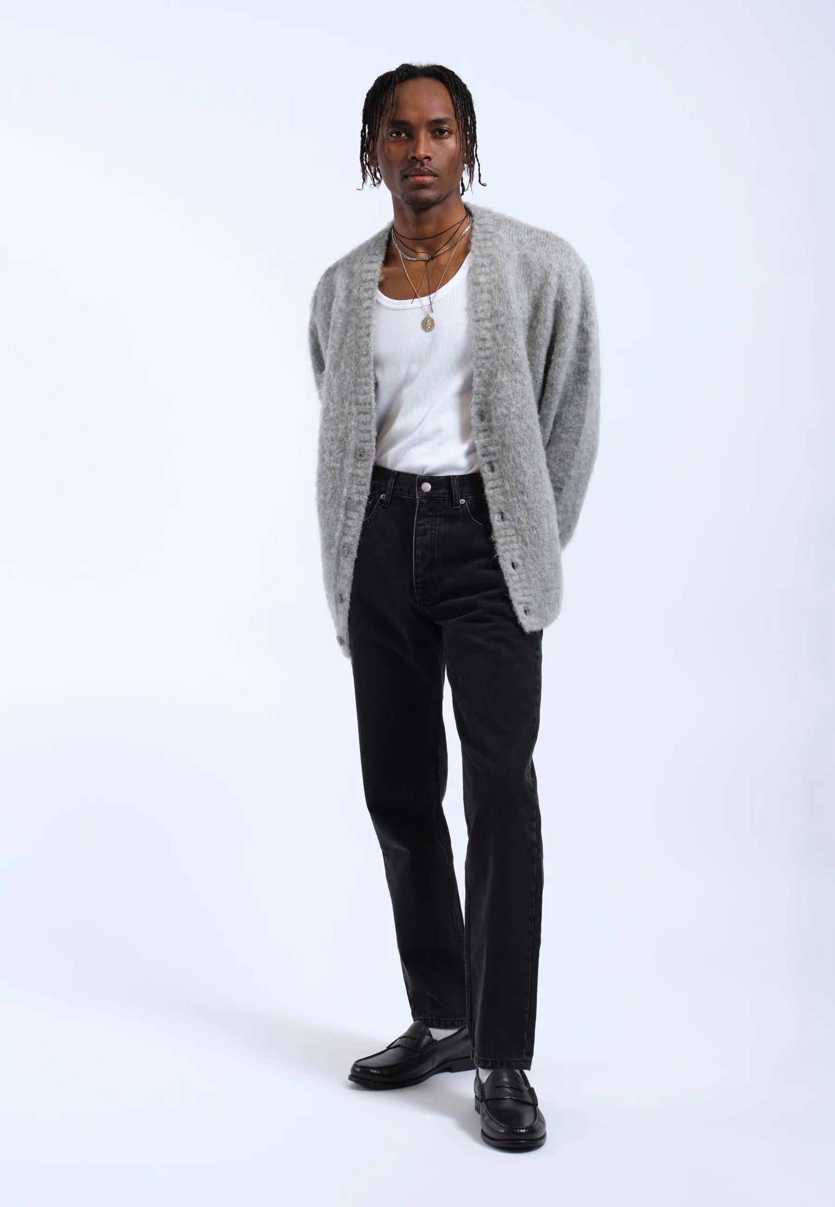 DENIM REGULAR FIT NERO SLAVATO