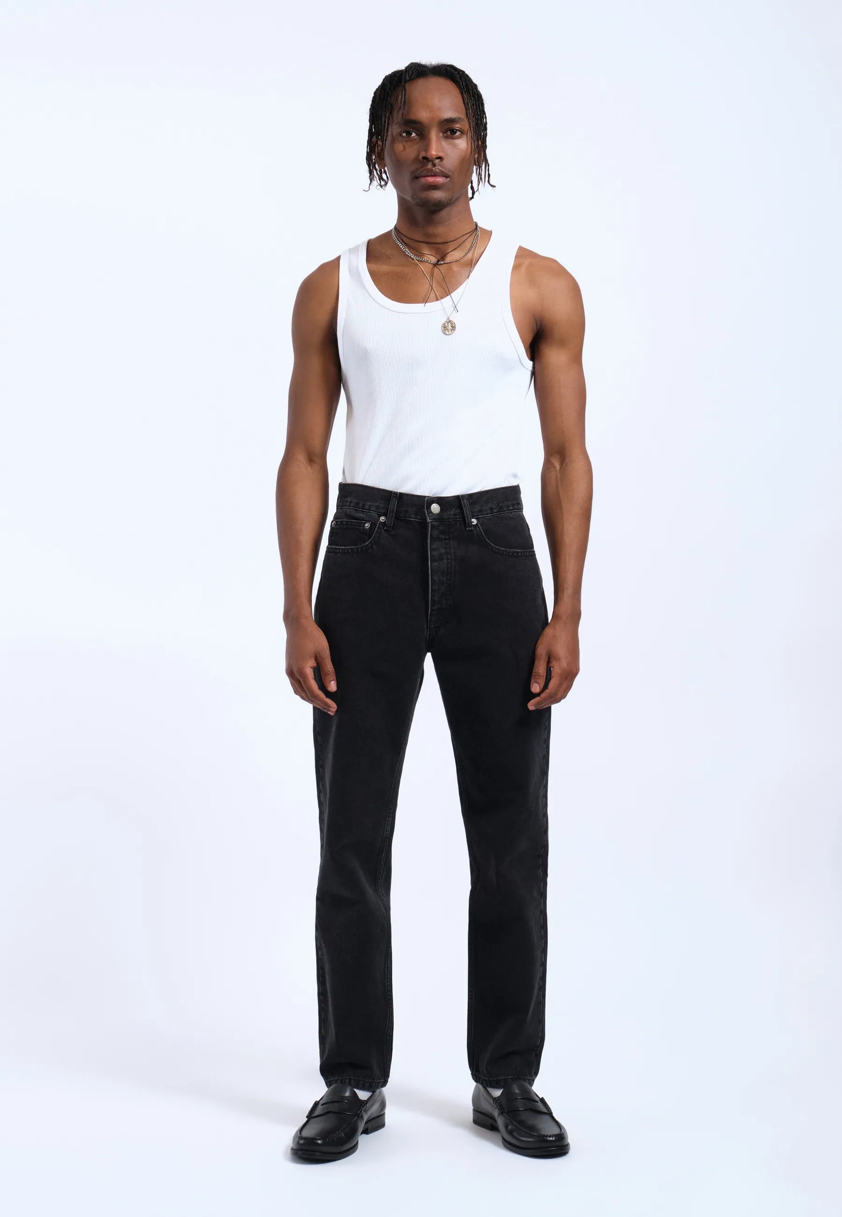 DENIM REGULAR FIT NERO SLAVATO