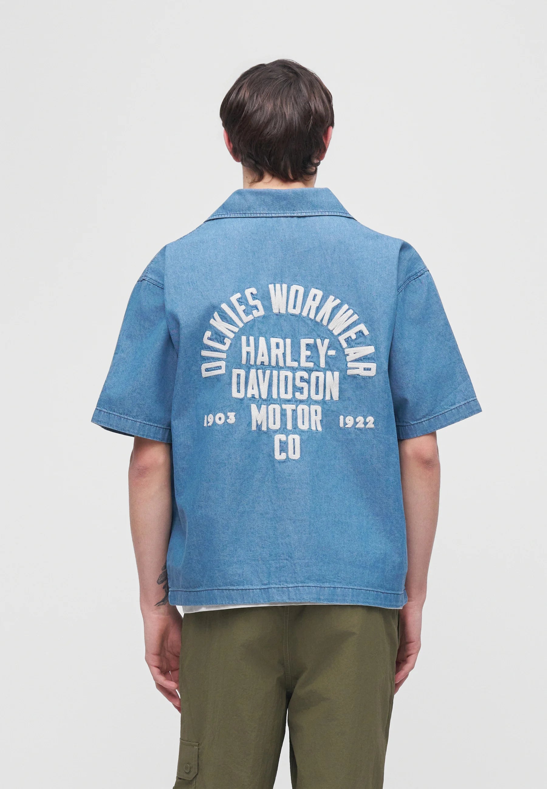 CAMICIA DICKIES X HARLEY DAVIDSON IN COTONE BLU CHAMBRAY