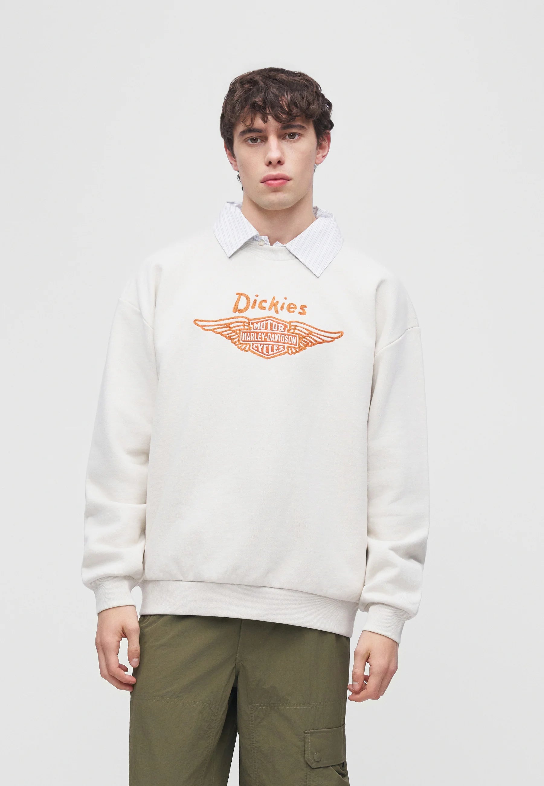 FELPA DICKIES X HARLEY DAVIDSON IN COTONE BONE