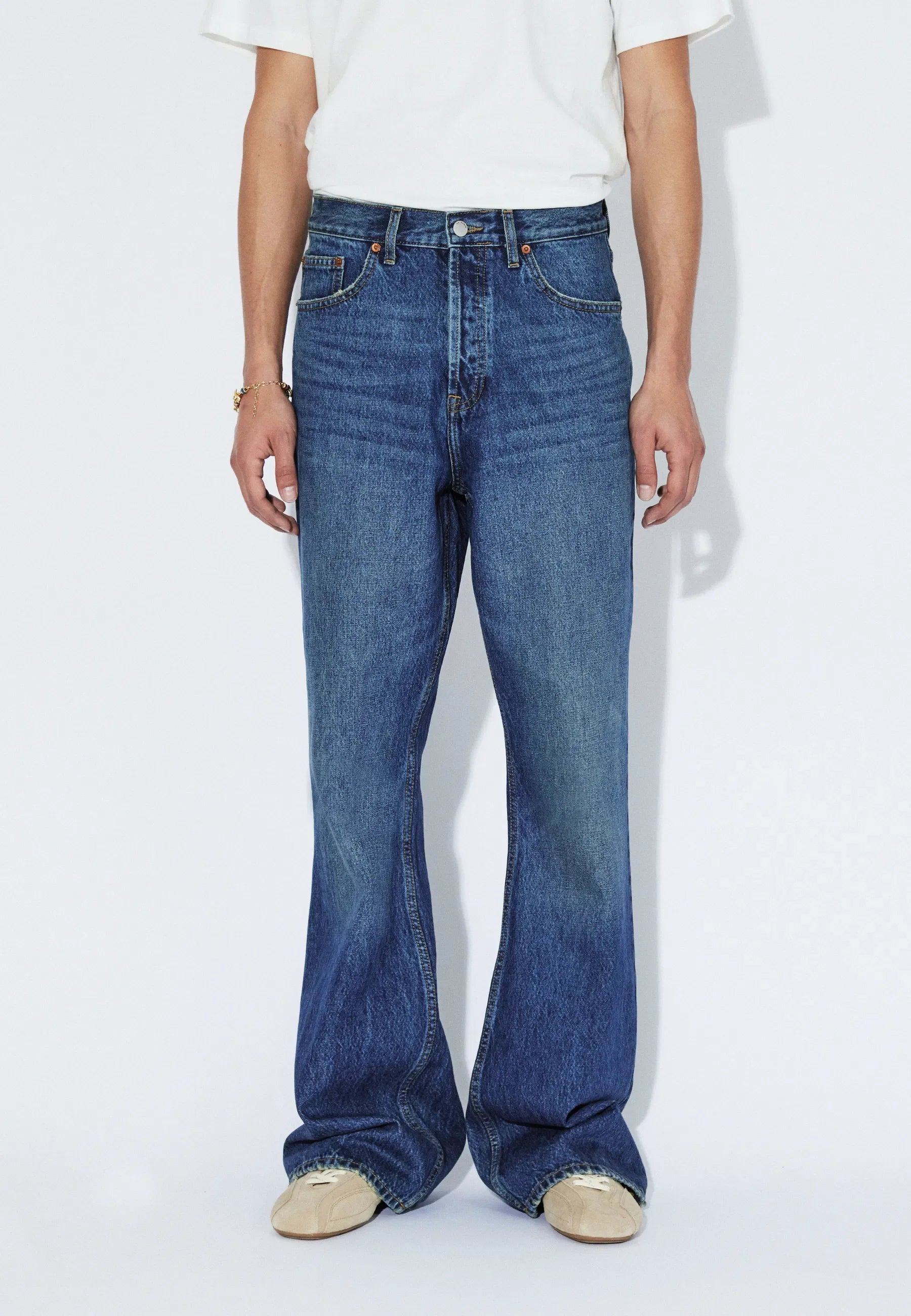 JEANS BOOTCUT RELAXED FIT IN COTONE BLU SCURO VINTAGE