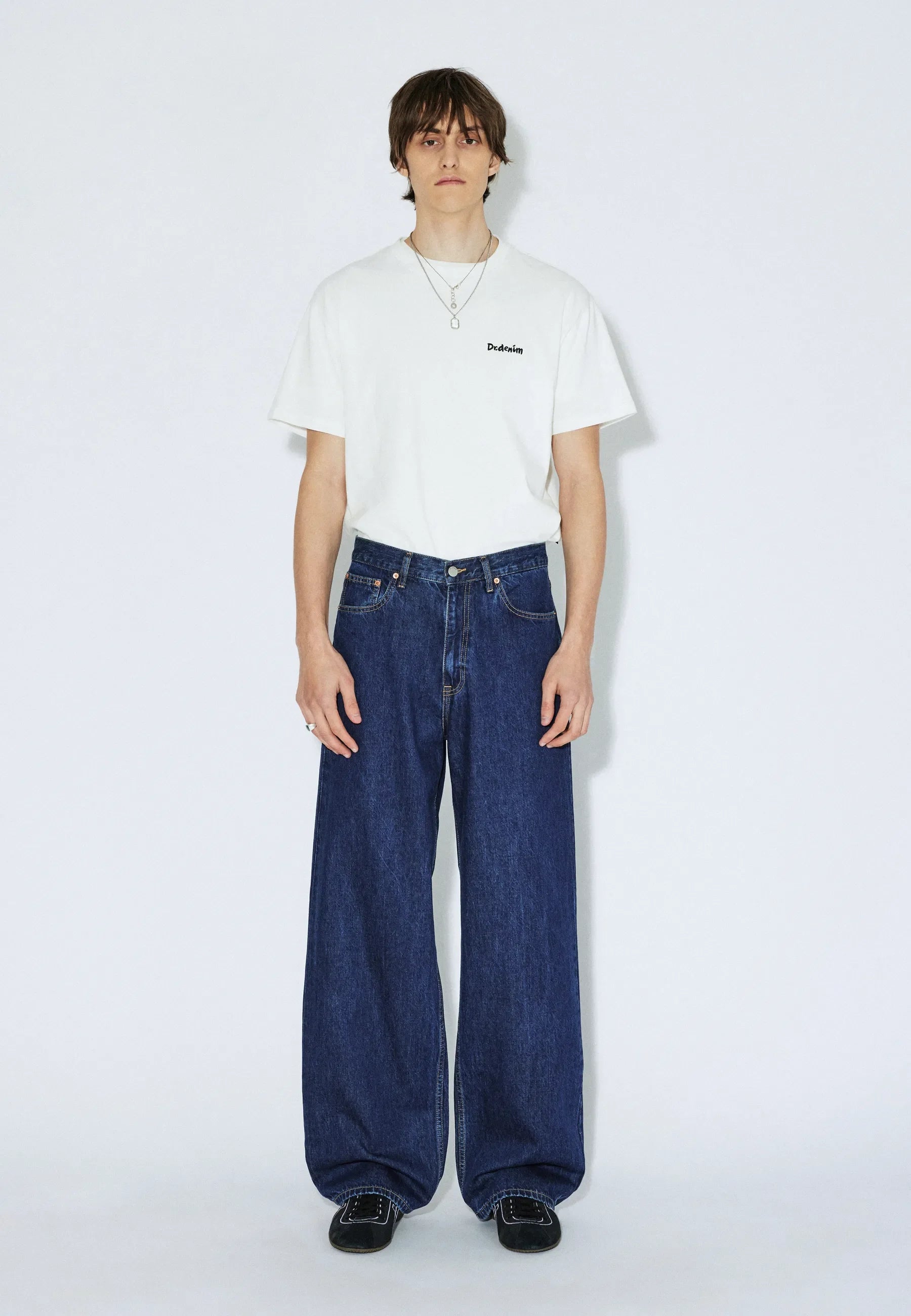 JEANS BAGGY FIT IN COTONE BLU SCURO RETRÒ