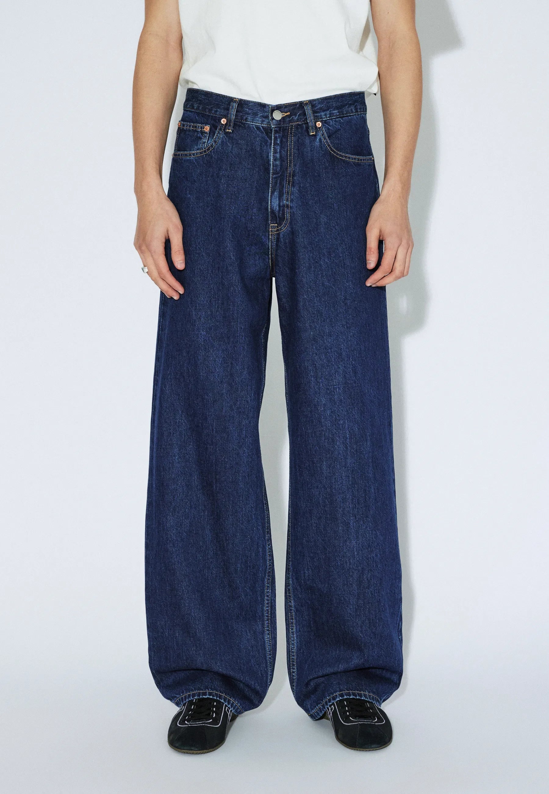 JEANS BAGGY FIT IN COTONE BLU SCURO RETRÒ