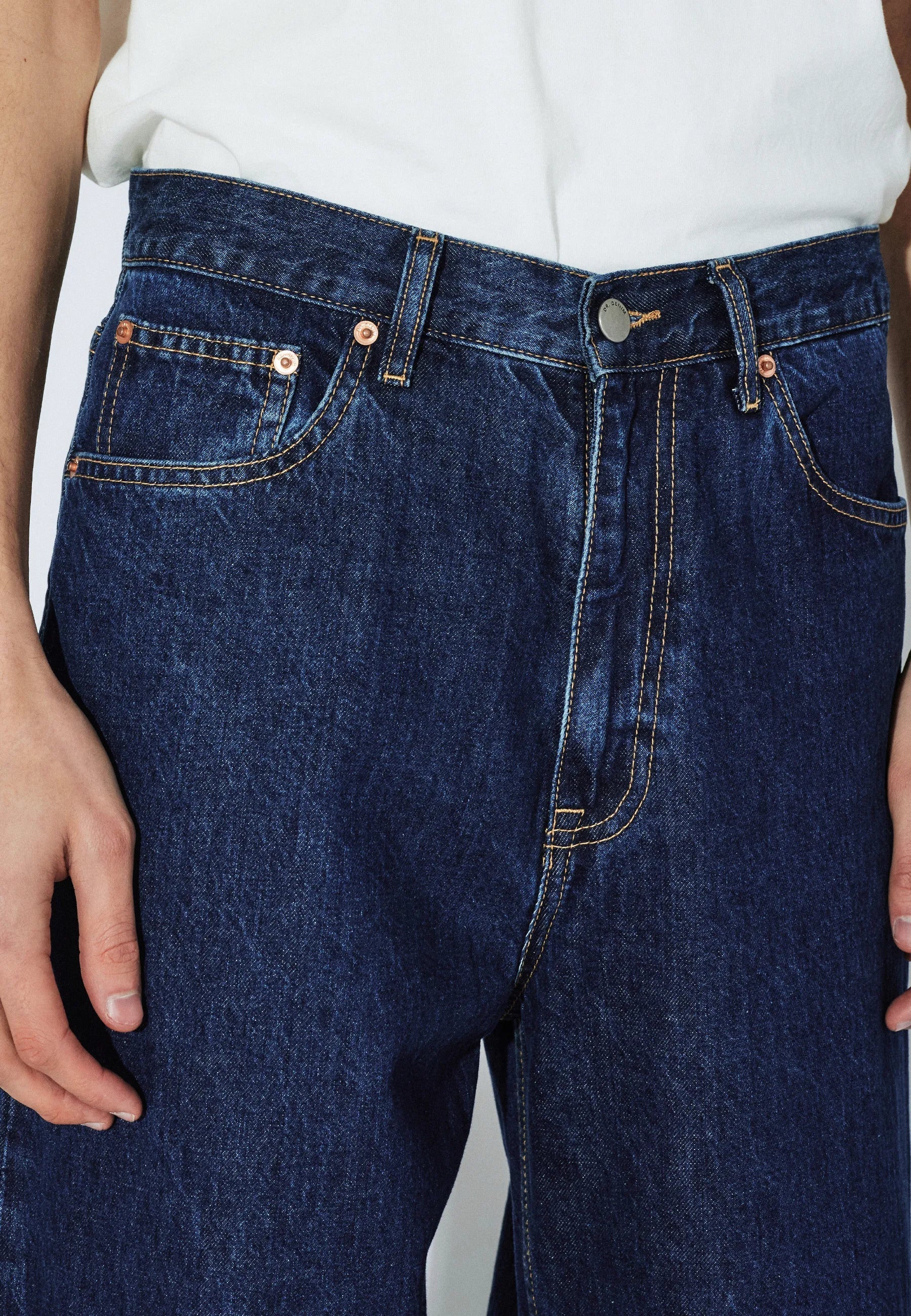 JEANS BAGGY FIT IN COTONE BLU SCURO RETRÒ