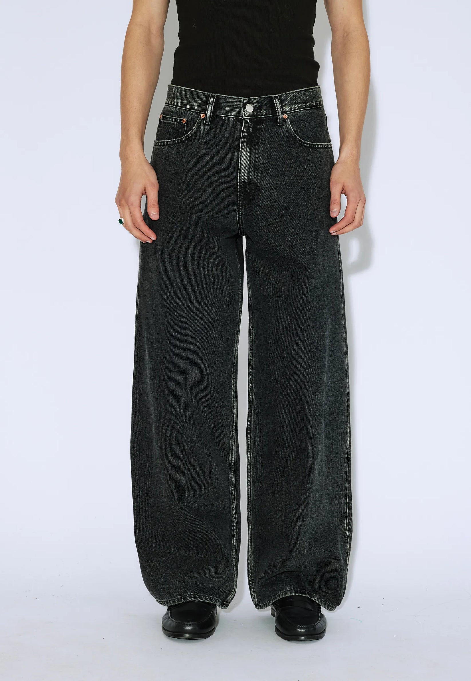 JEANS LOOSE FIT  STONE WASH NERO