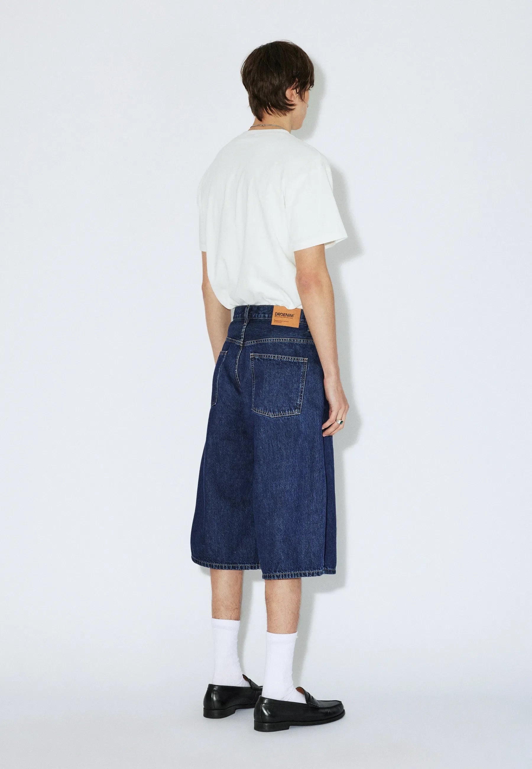 SHORTS BAGGY FIT IN COTONE BLU SCURO RETRÒ