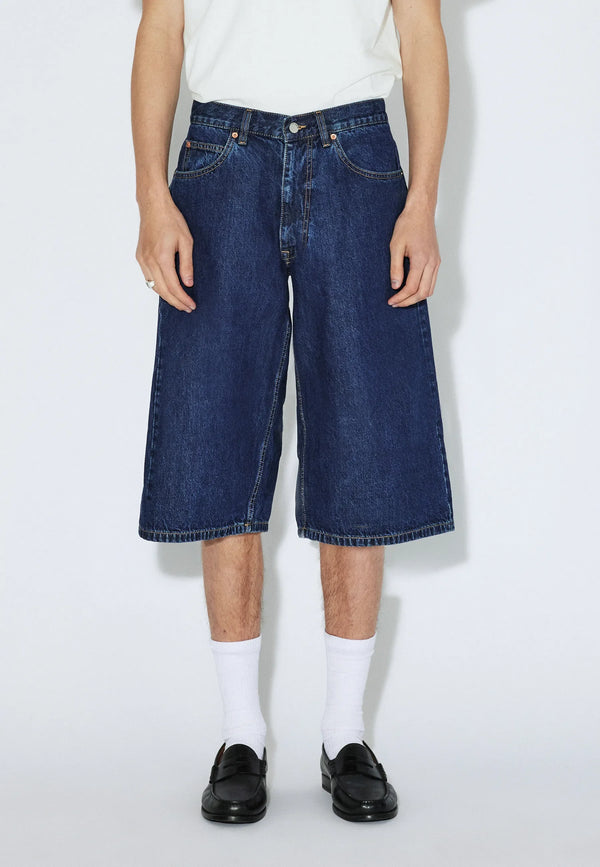 SHORTS BAGGY FIT IN COTONE BLU SCURO RETRÒ