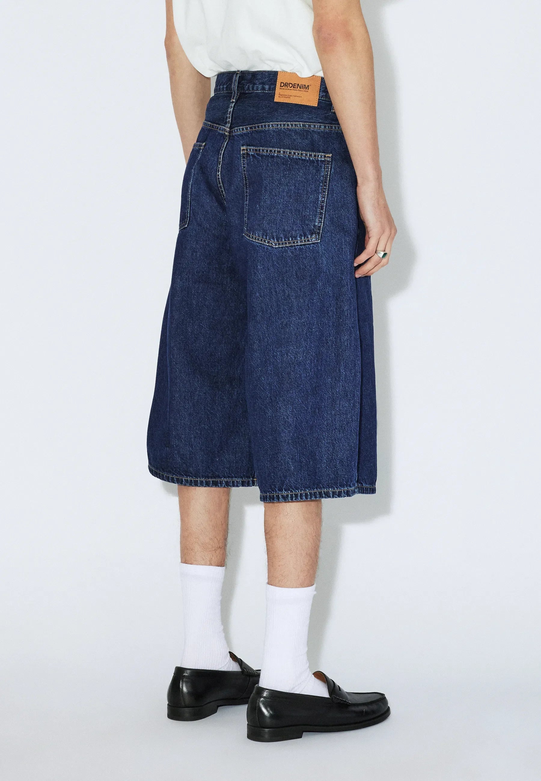 SHORTS BAGGY FIT IN COTONE BLU SCURO RETRÒ