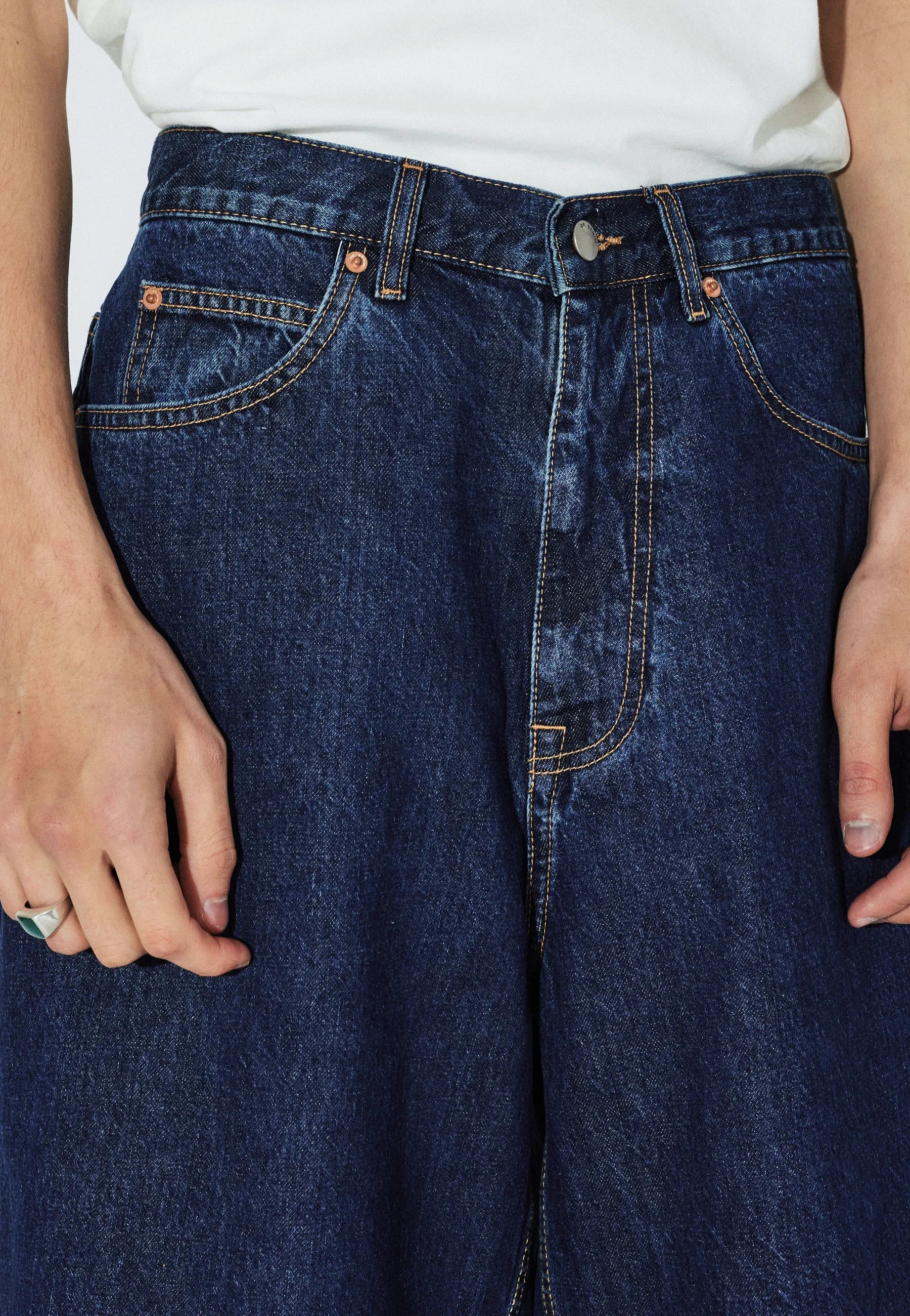 SHORTS BAGGY FIT IN COTONE BLU SCURO RETRÒ