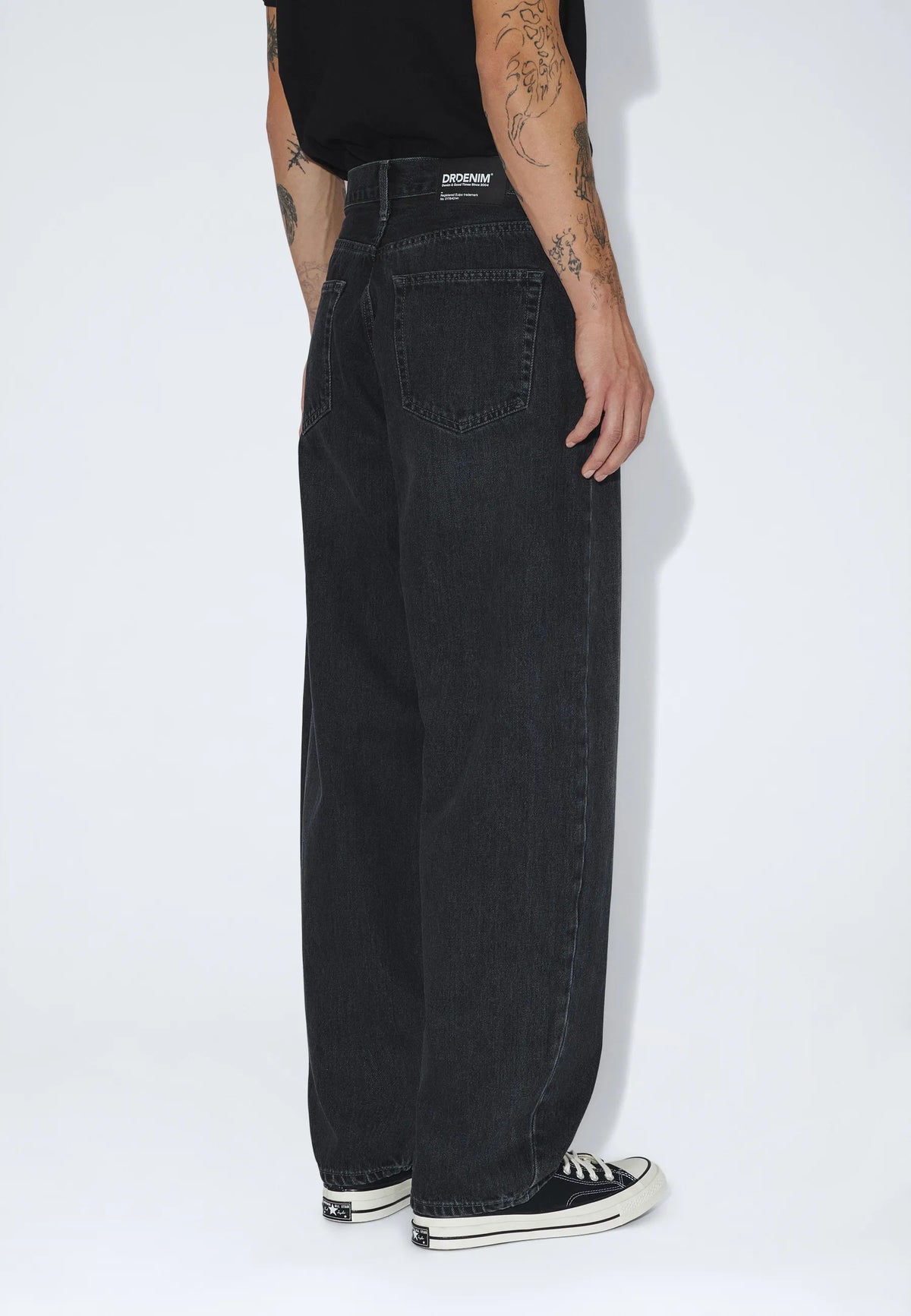 JEANS RELAXED FIT IN COTONE GRIGIO SCURO
