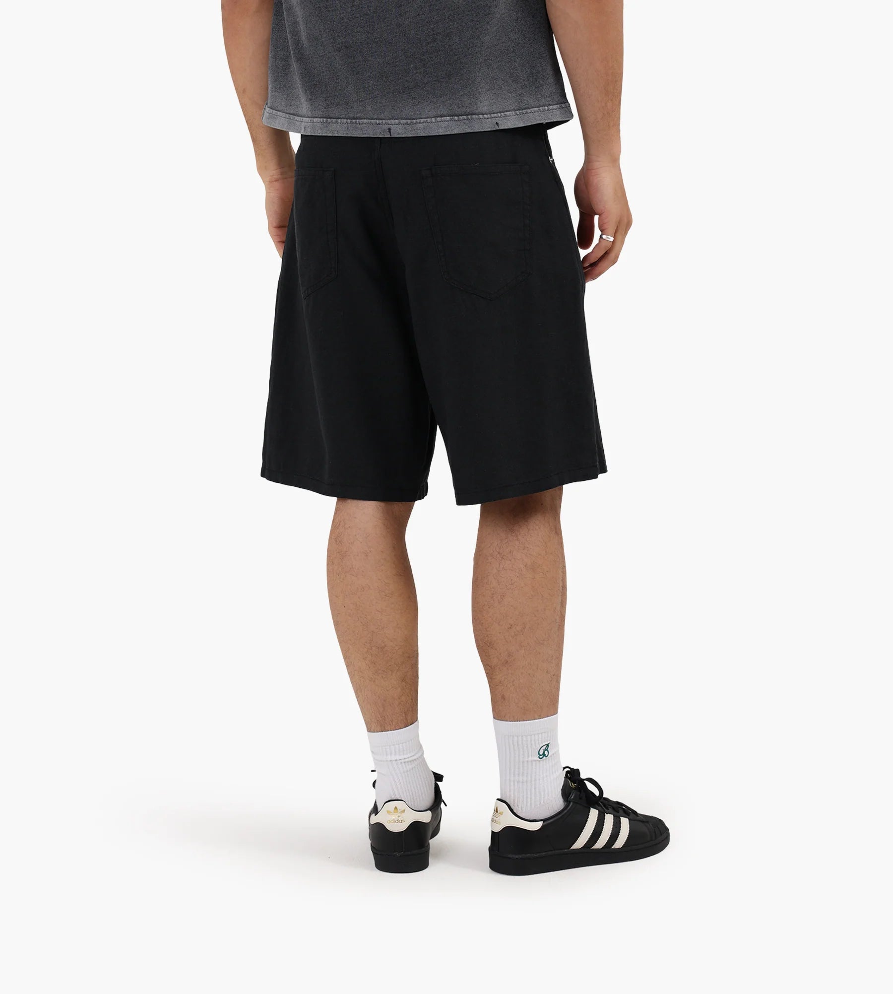 SHORTS BAGGY IN LINO NERO