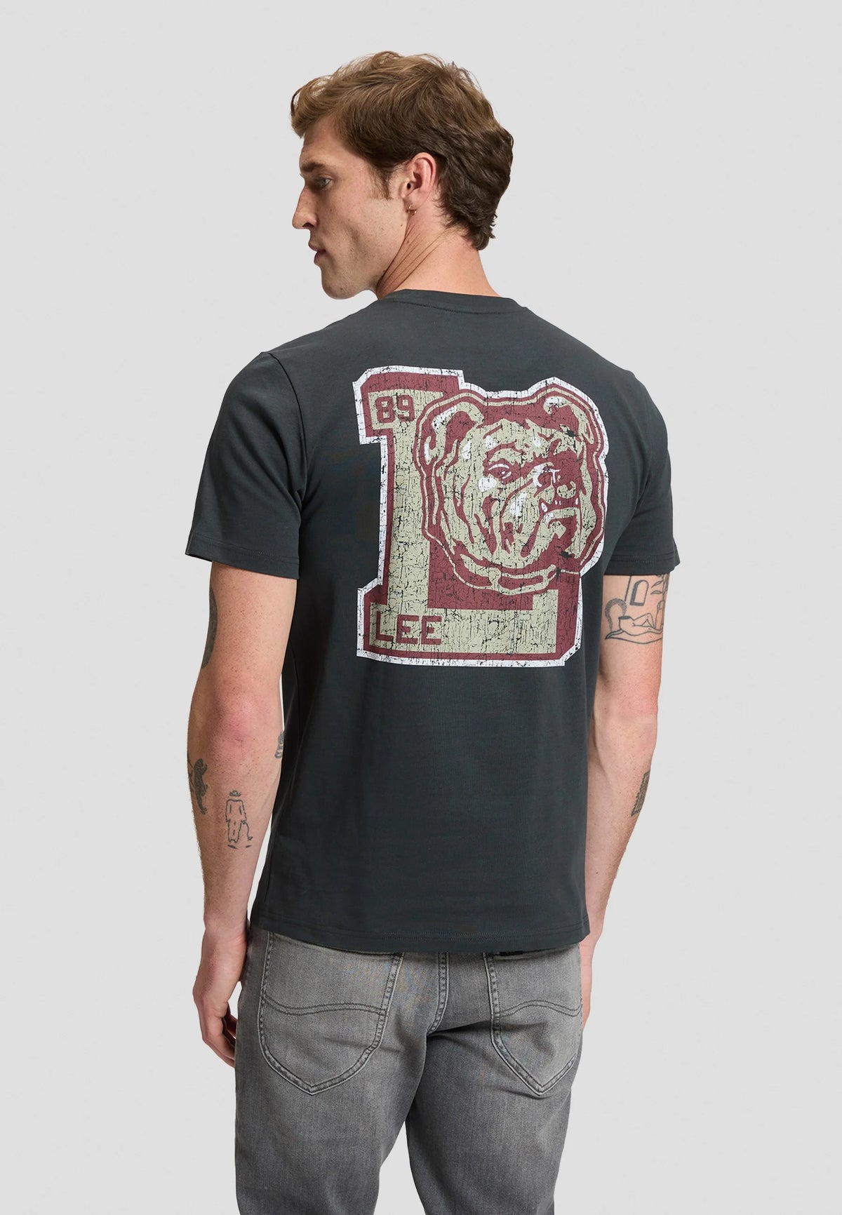 T-SHIRT REGULAR FIT IN COTONE NERO WASHED