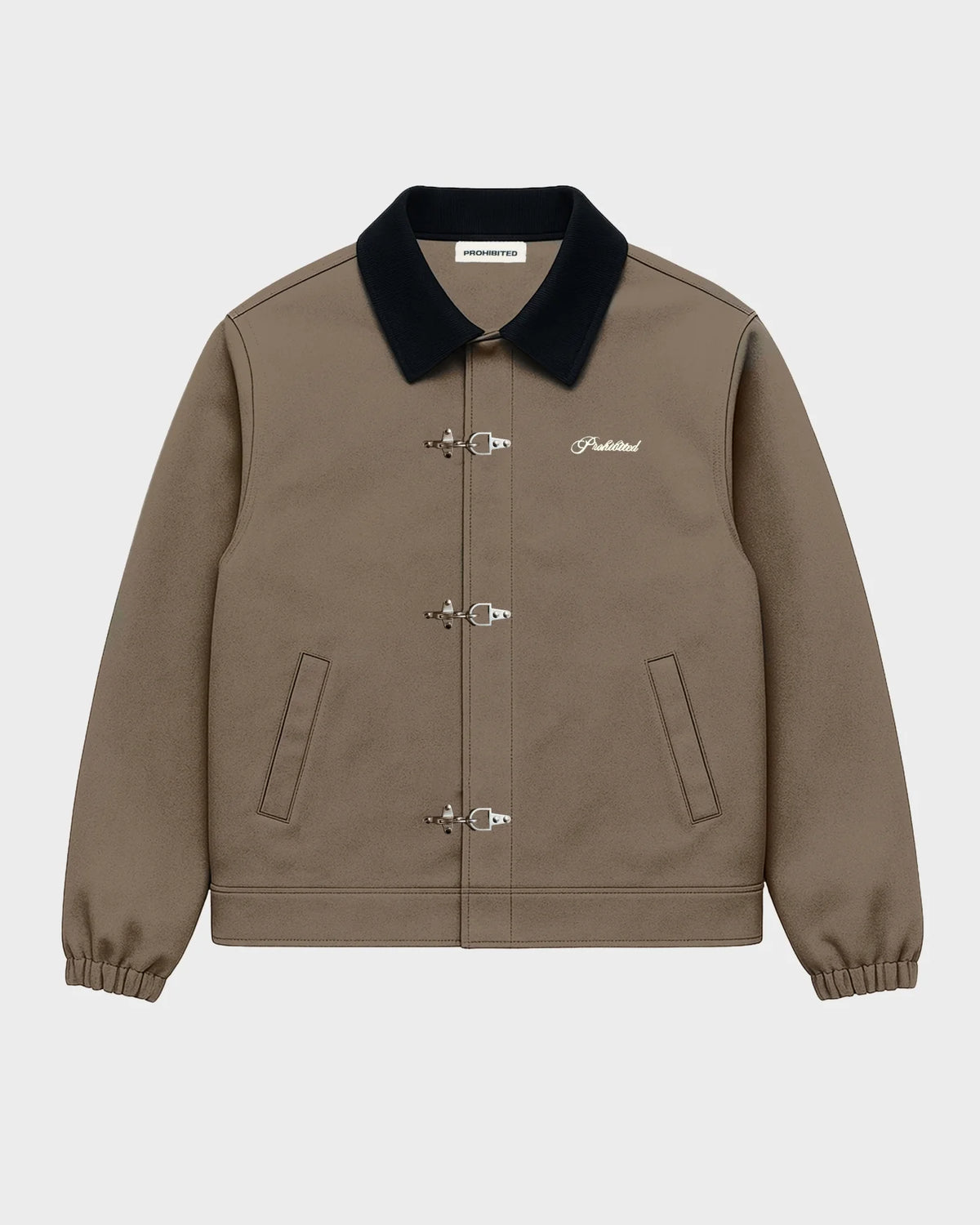 GIACCA CON FIBBIE REGULAR FIT VERDE CENERE