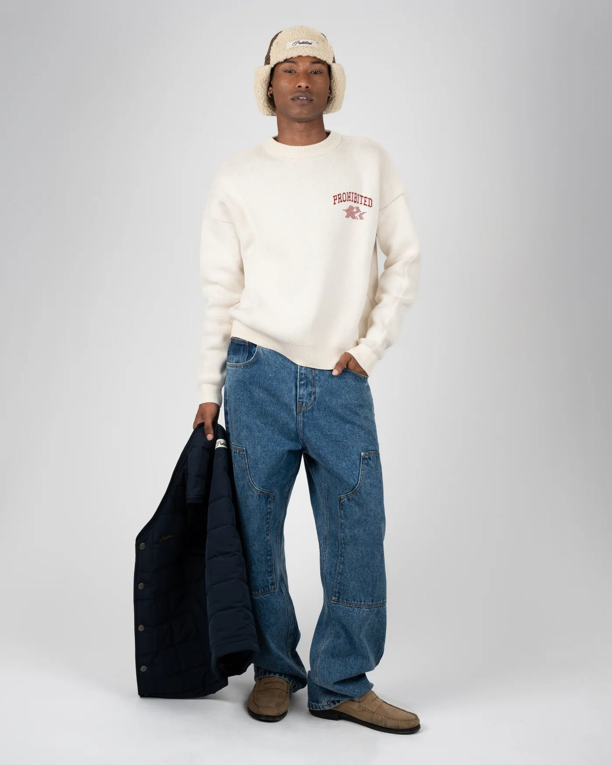 MAGLIONE OVERSIZED FIT IN COTONE CREMA