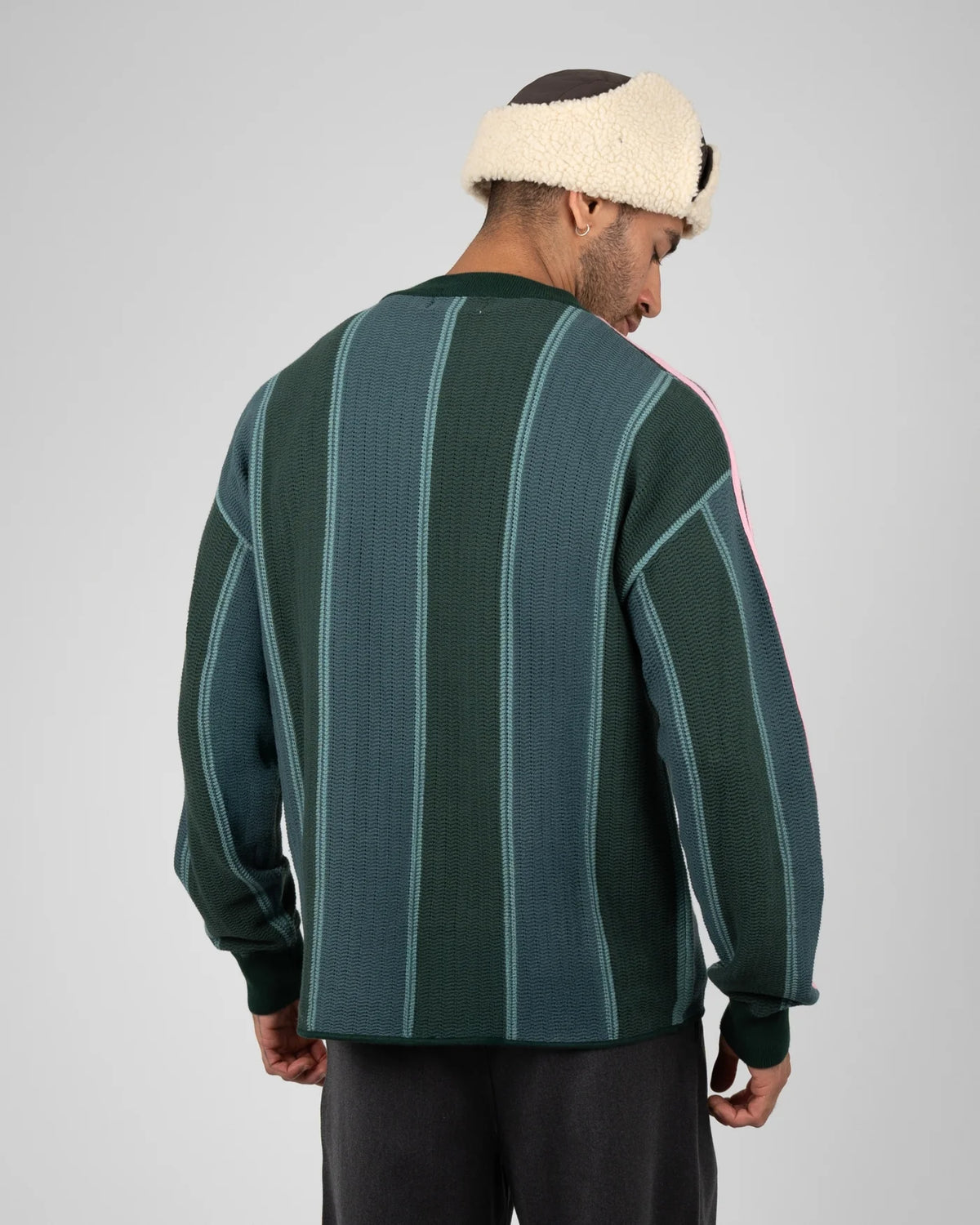 MAGLIONE A RIGHE IN COTONE VERDE
