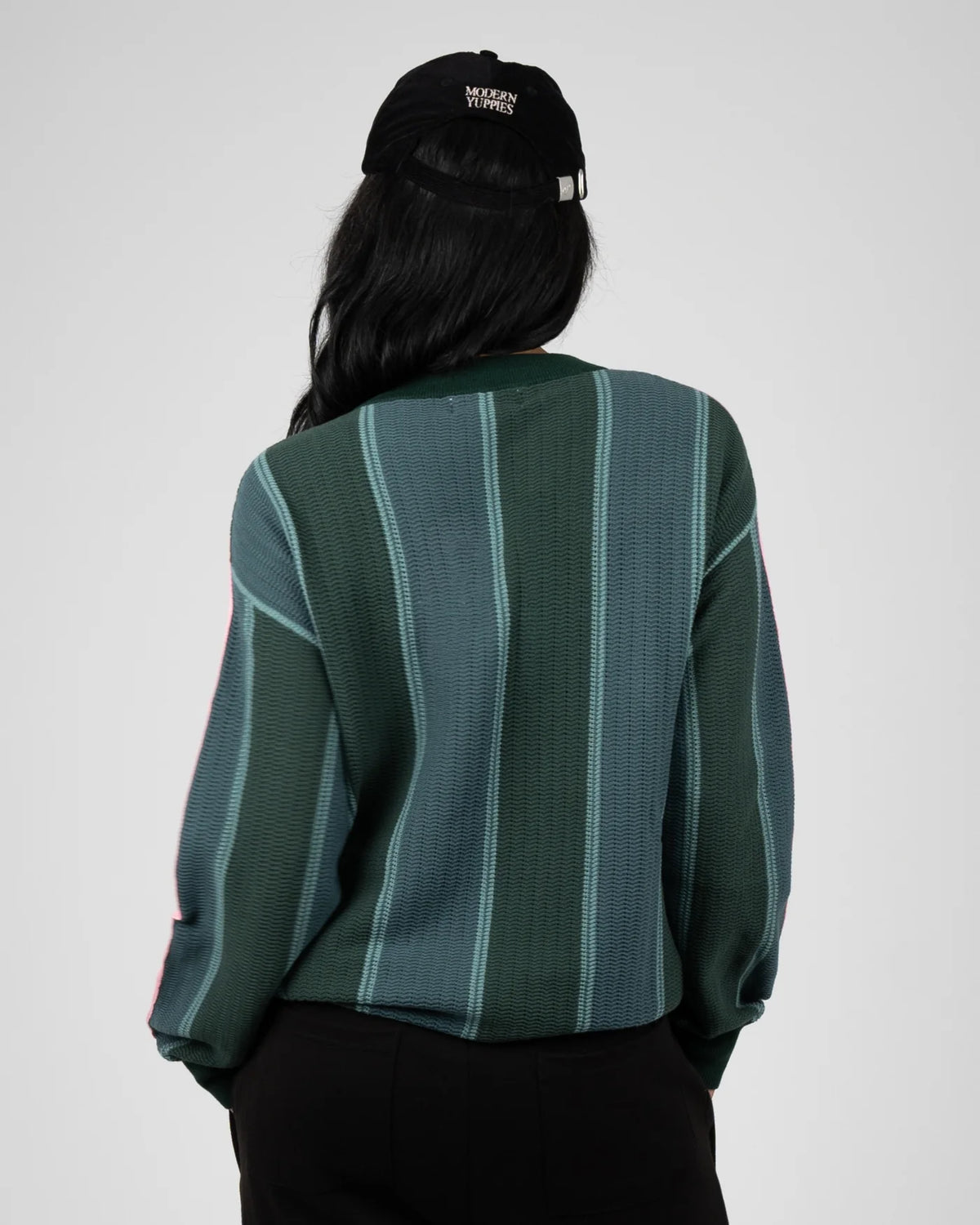 MAGLIONE A RIGHE IN COTONE VERDE