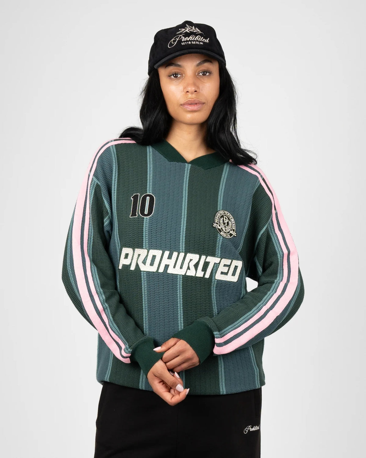 MAGLIONE A RIGHE IN COTONE VERDE