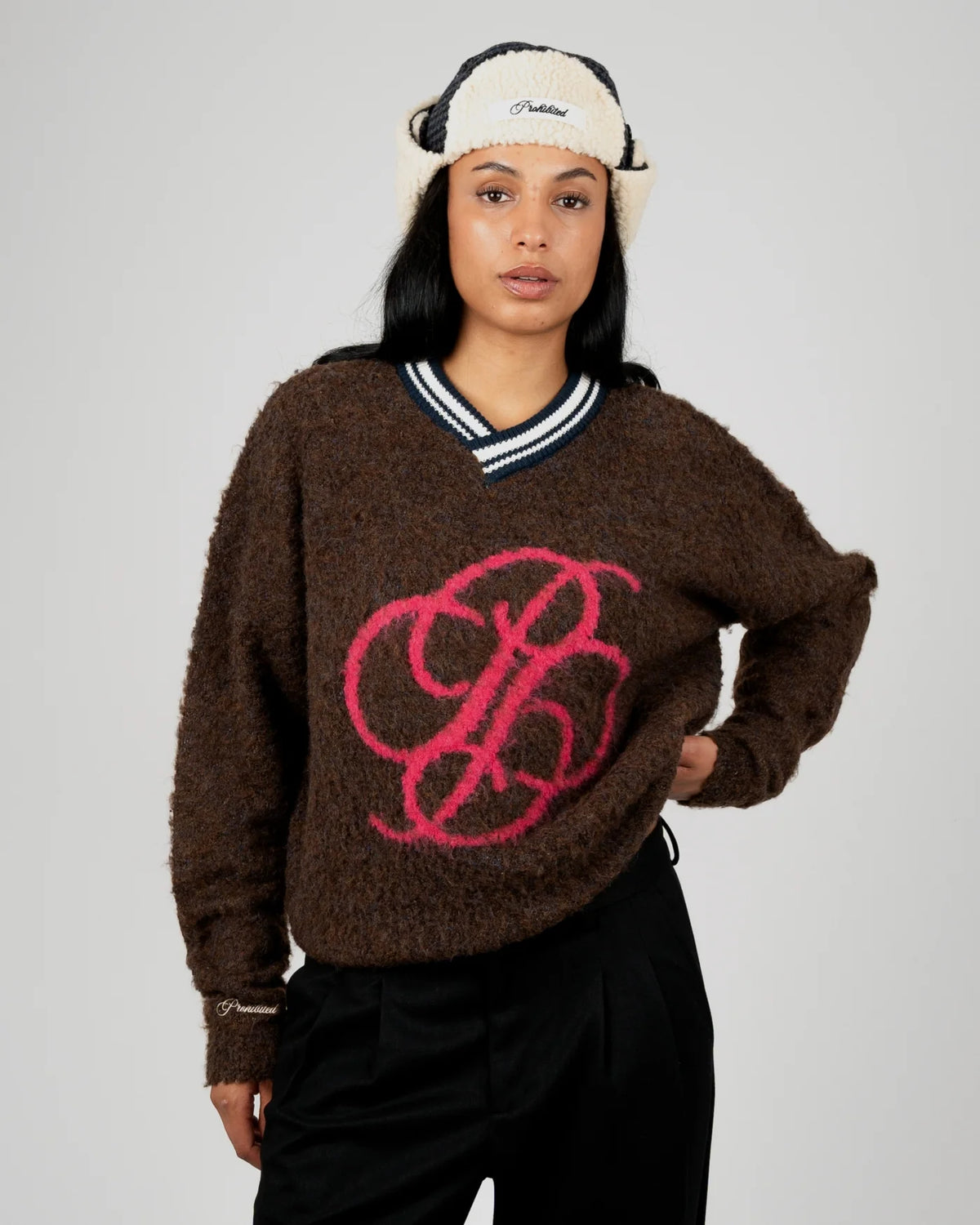 MAGLIONE FUZZY OVERSIZED FIT MARRONE